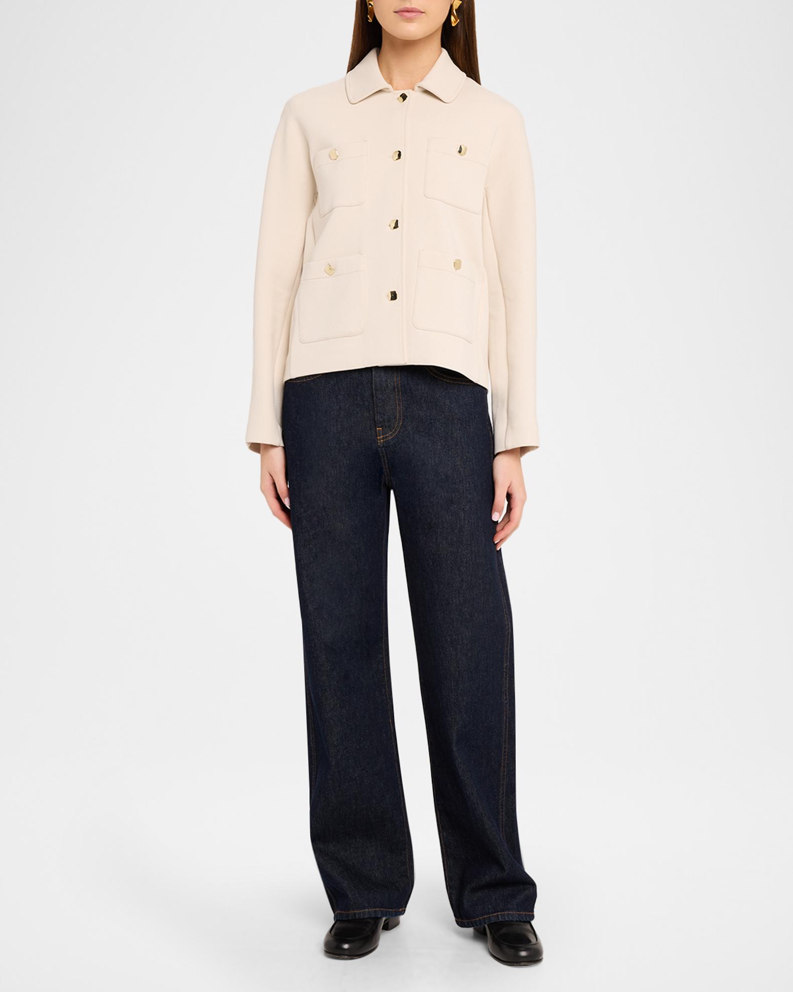 Max Mara Armonioso Scuba Jersey Boxy Jacket | Neiman Marcus