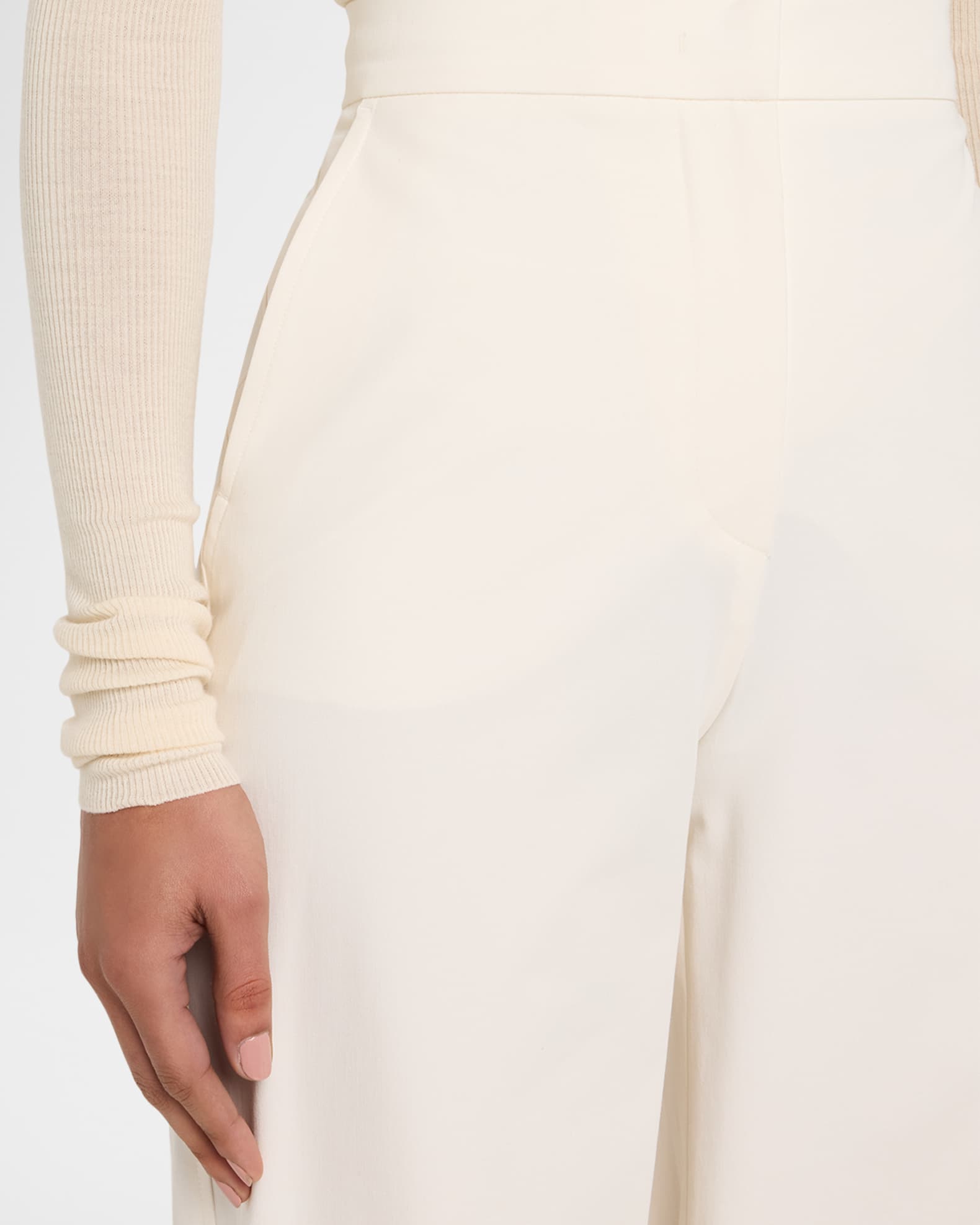 Max Mara Dentice Wide-Leg Stretch Cotton Twill Pants | Neiman Marcus