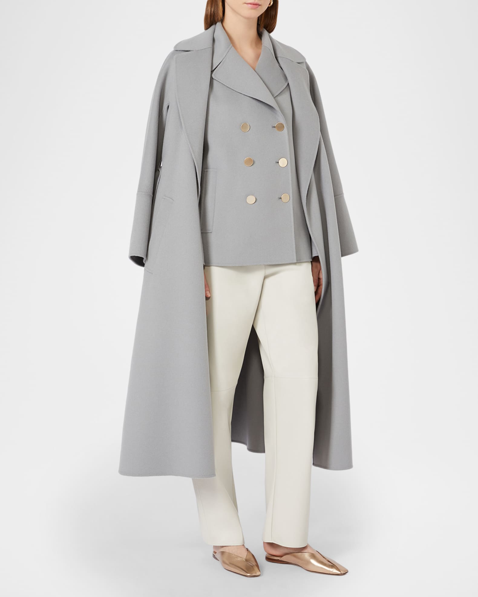 Max Mara Margot Double-Breasted Wool Short Coat | Neiman Marcus