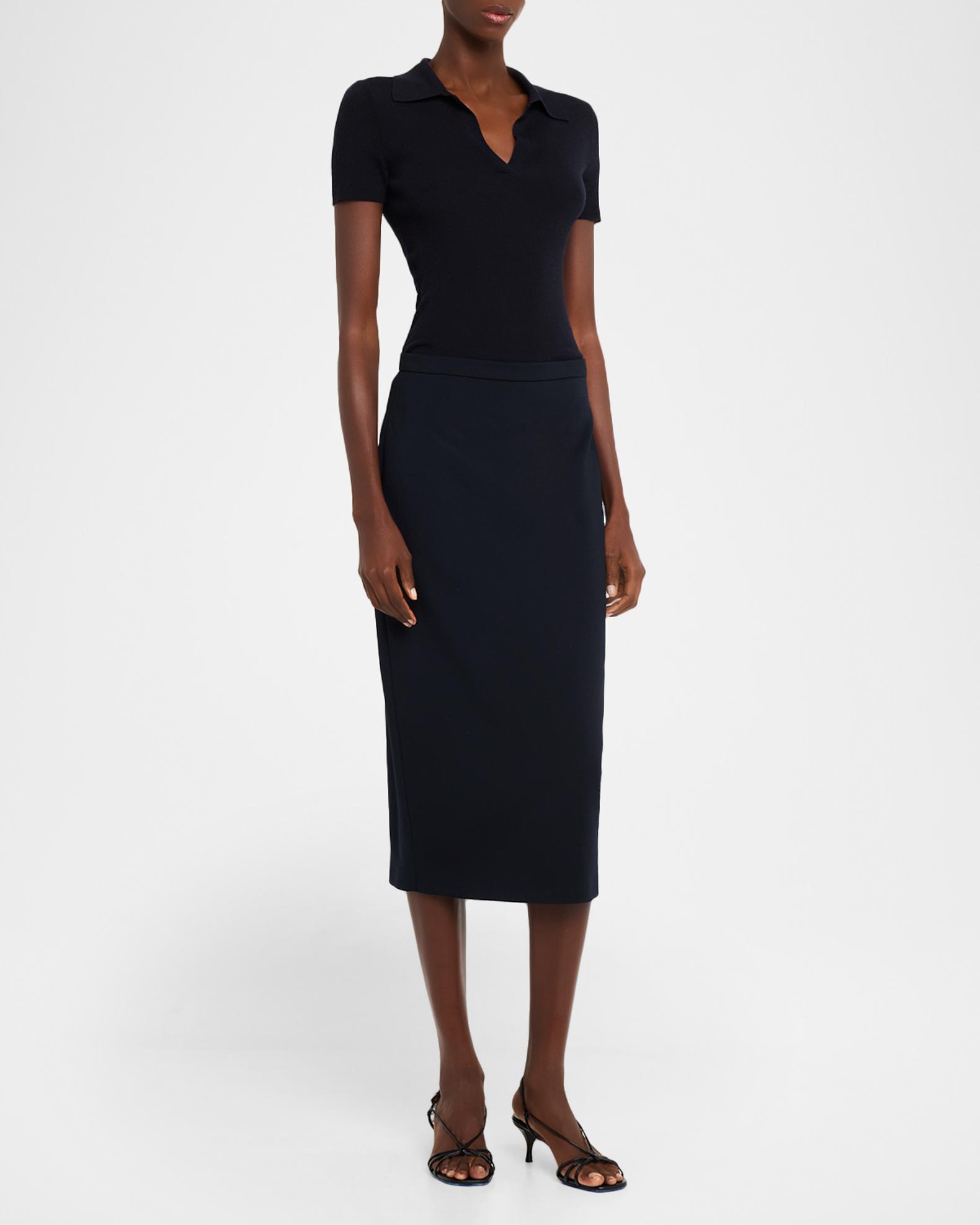 Max Mara Stretch Wool Midi Pencil Skirt | Neiman Marcus