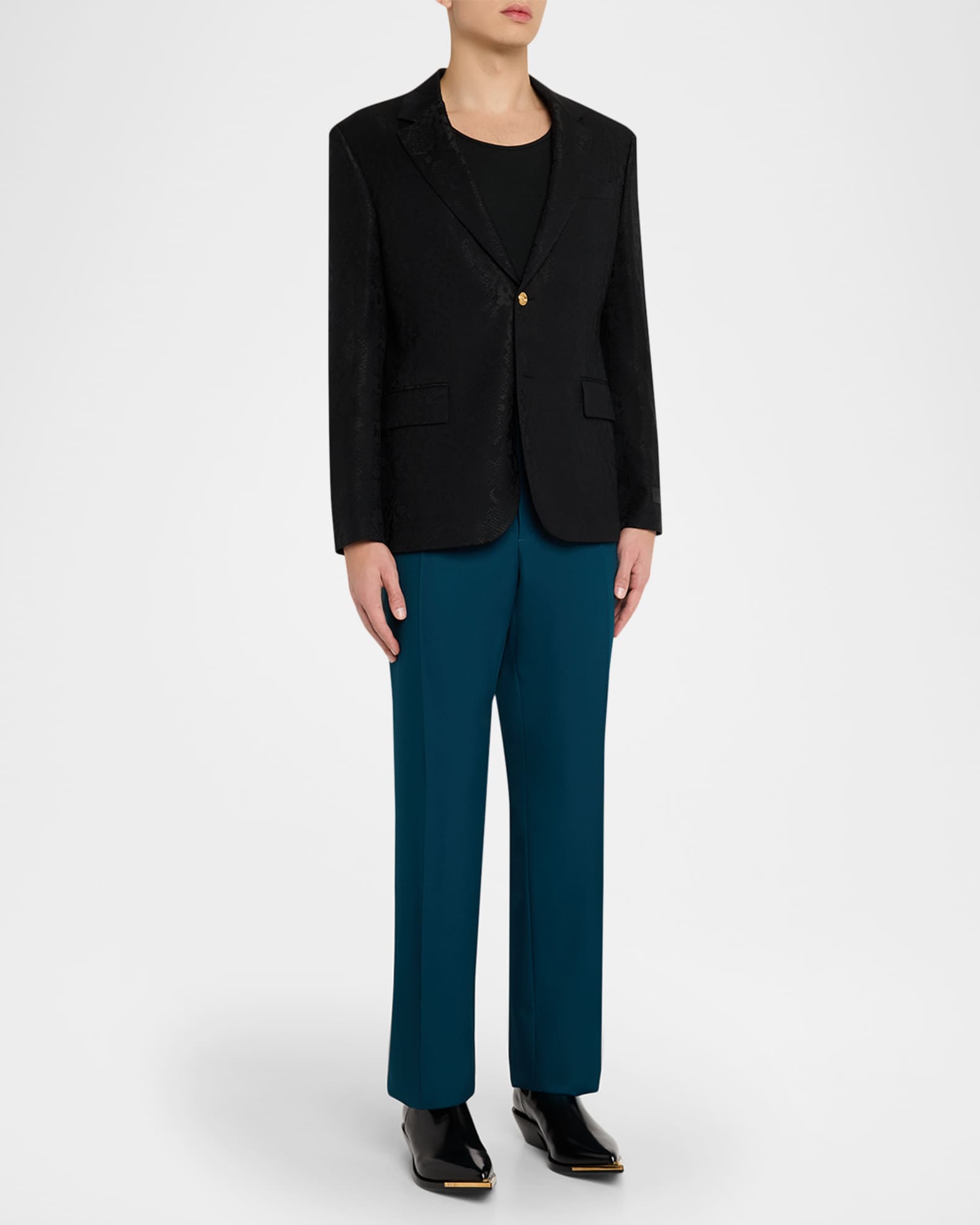 Versace Men's Python-Jacquard Wool-Blend Blazer | Neiman Marcus