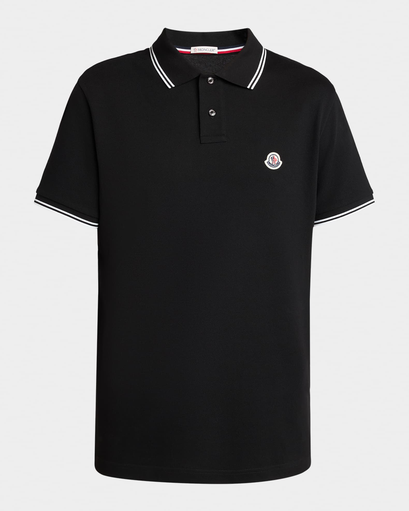 トップス MONCLER SCOM2017 210 L/S PIQUE SHIRT Moncler Men's Pique Stripe Polo Shirt | Neiman Marcus