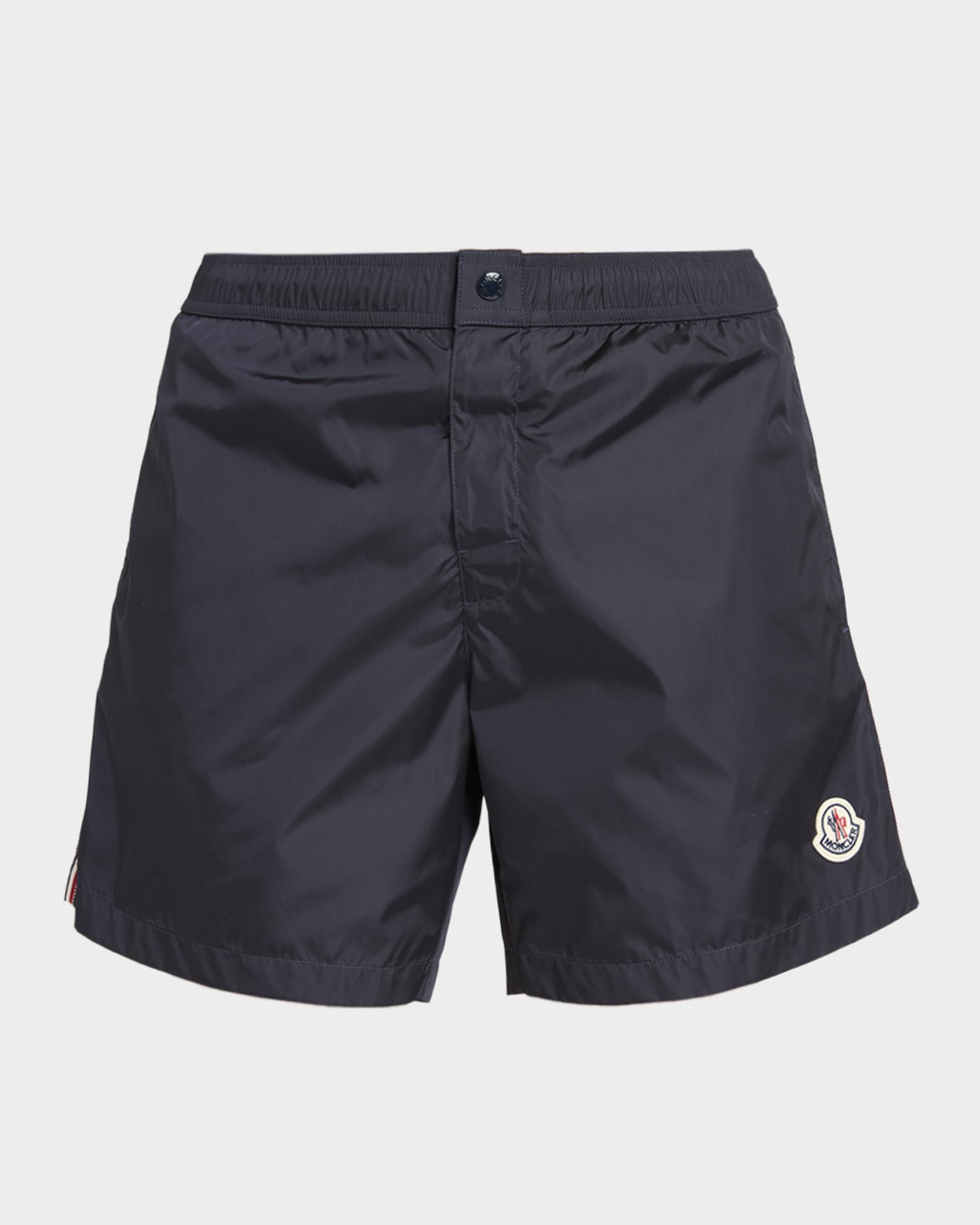 Moncler Men's Logo Patch Swim Shorts | Neiman Marcus