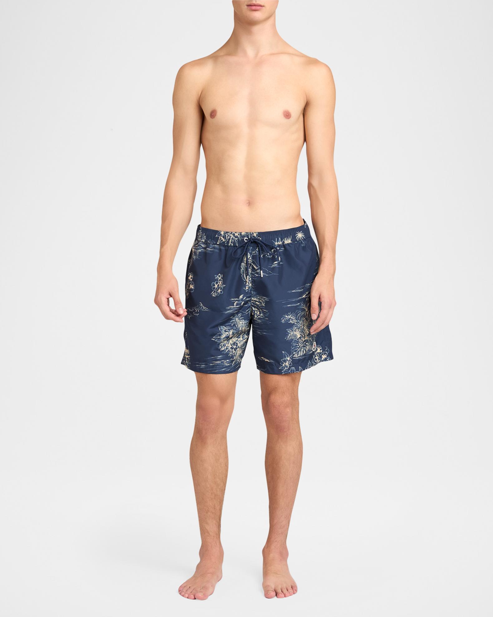 水着・水泳用品 Moncler 4y Moncler Men's Tropical Print Swim Shorts | Neiman Marcus