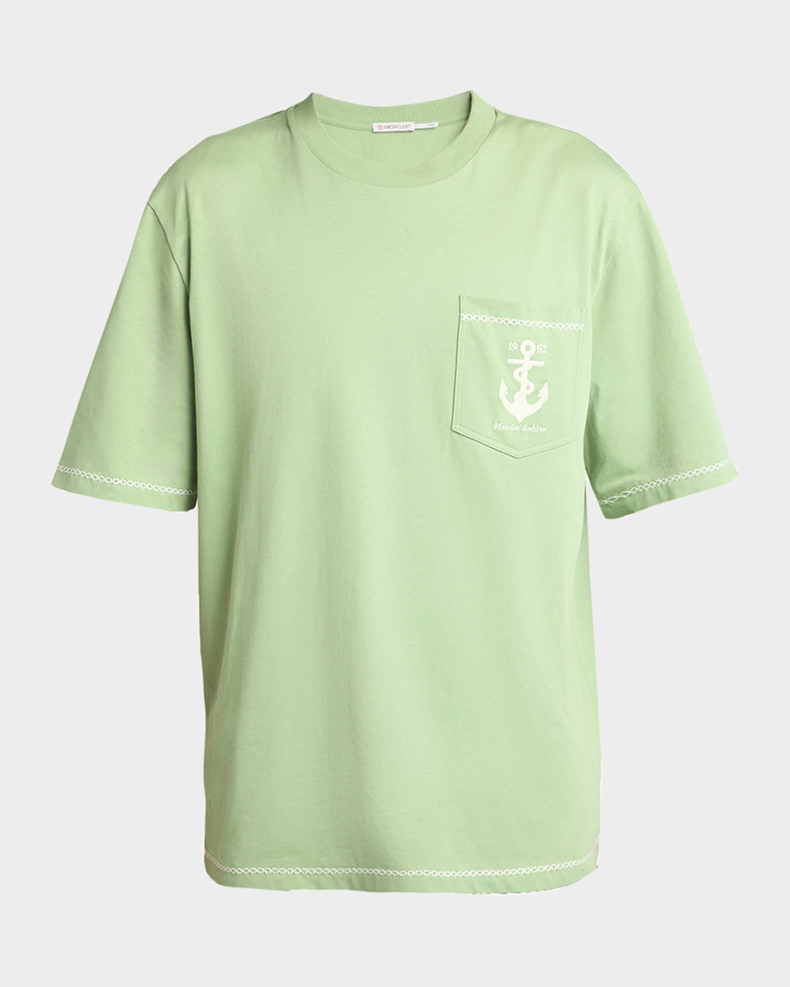 MONCLER ミントグリーン トレーナー Moncler Men's Anchor Cotton Pocket T-Shirt | Neiman Marcus