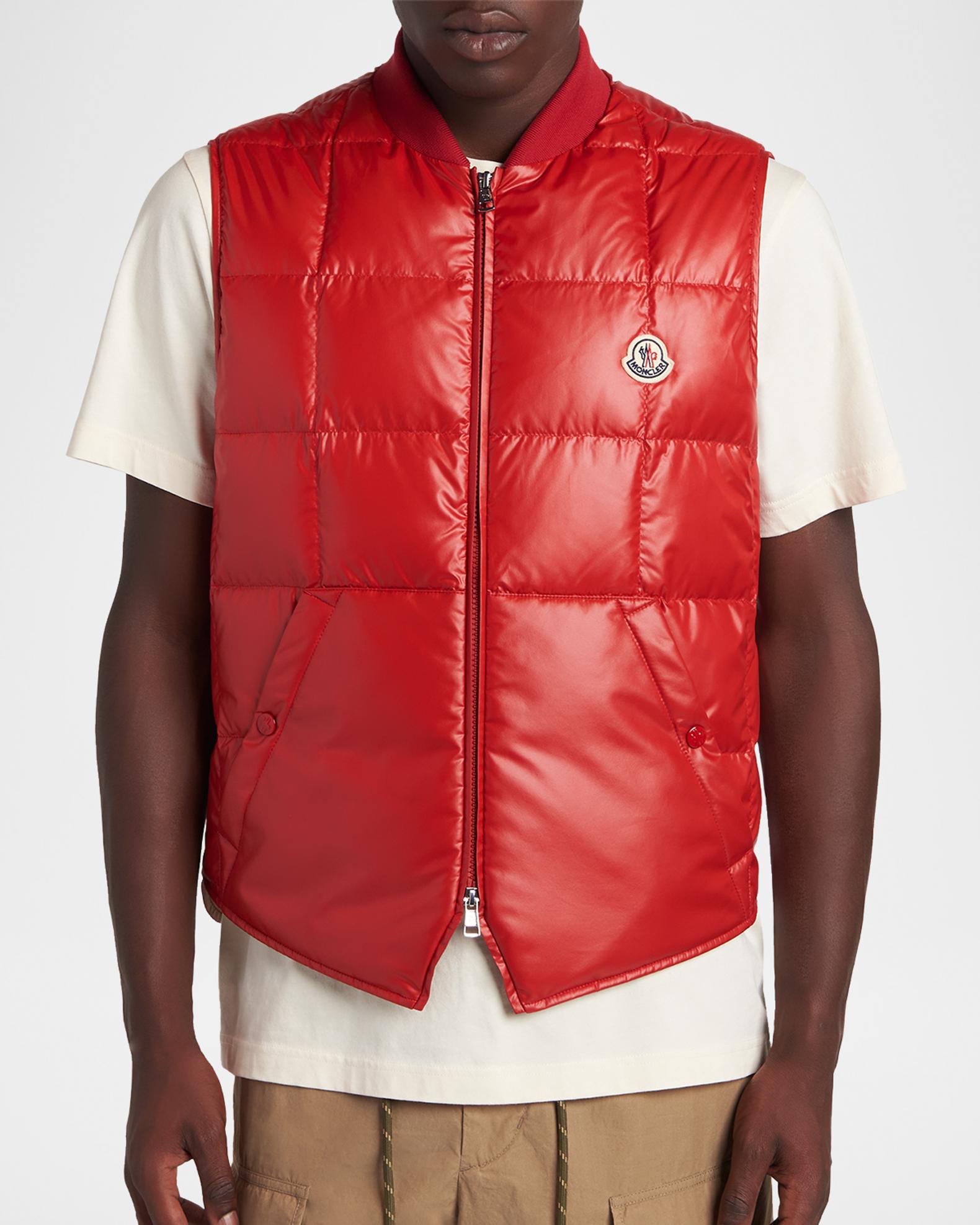 Moncler Men's Matte Polyester Quilted Vest | Neiman Marcus