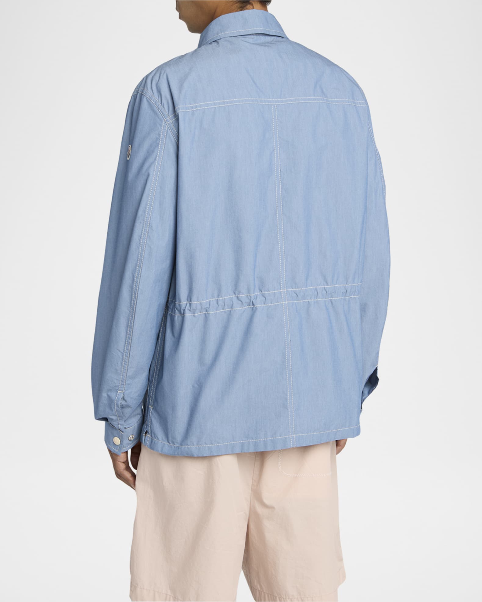 Moncler Men's Elorn Chambray Shirt Jacket | Neiman Marcus
