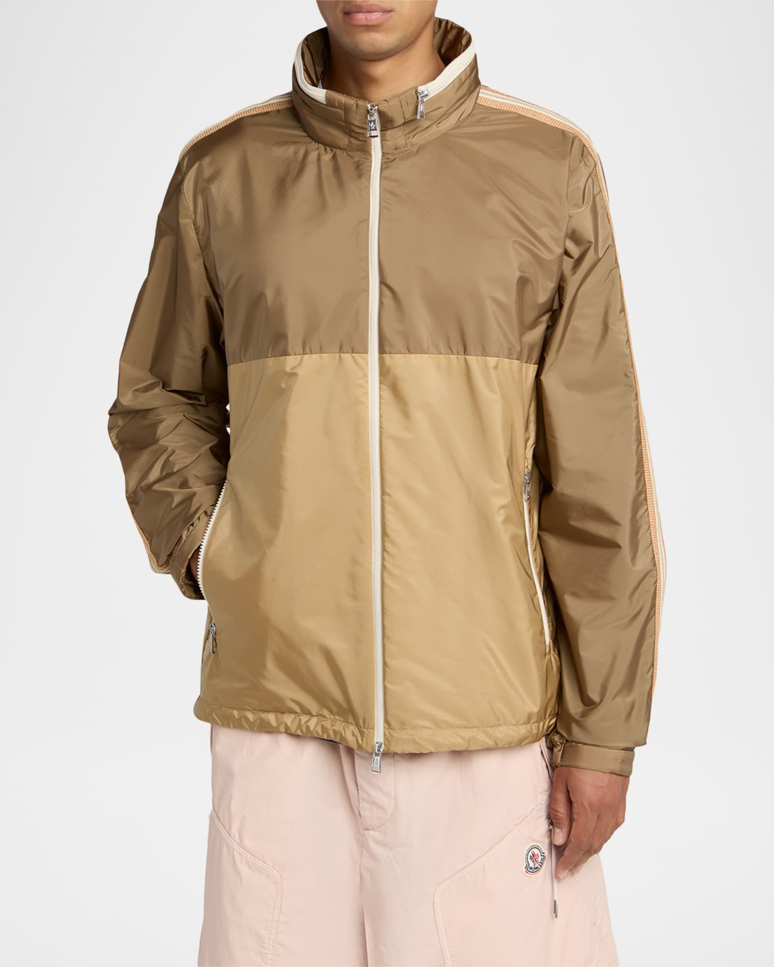 Moncler Men's Bicolor Nylon Full-Zip Jacket | Neiman Marcus