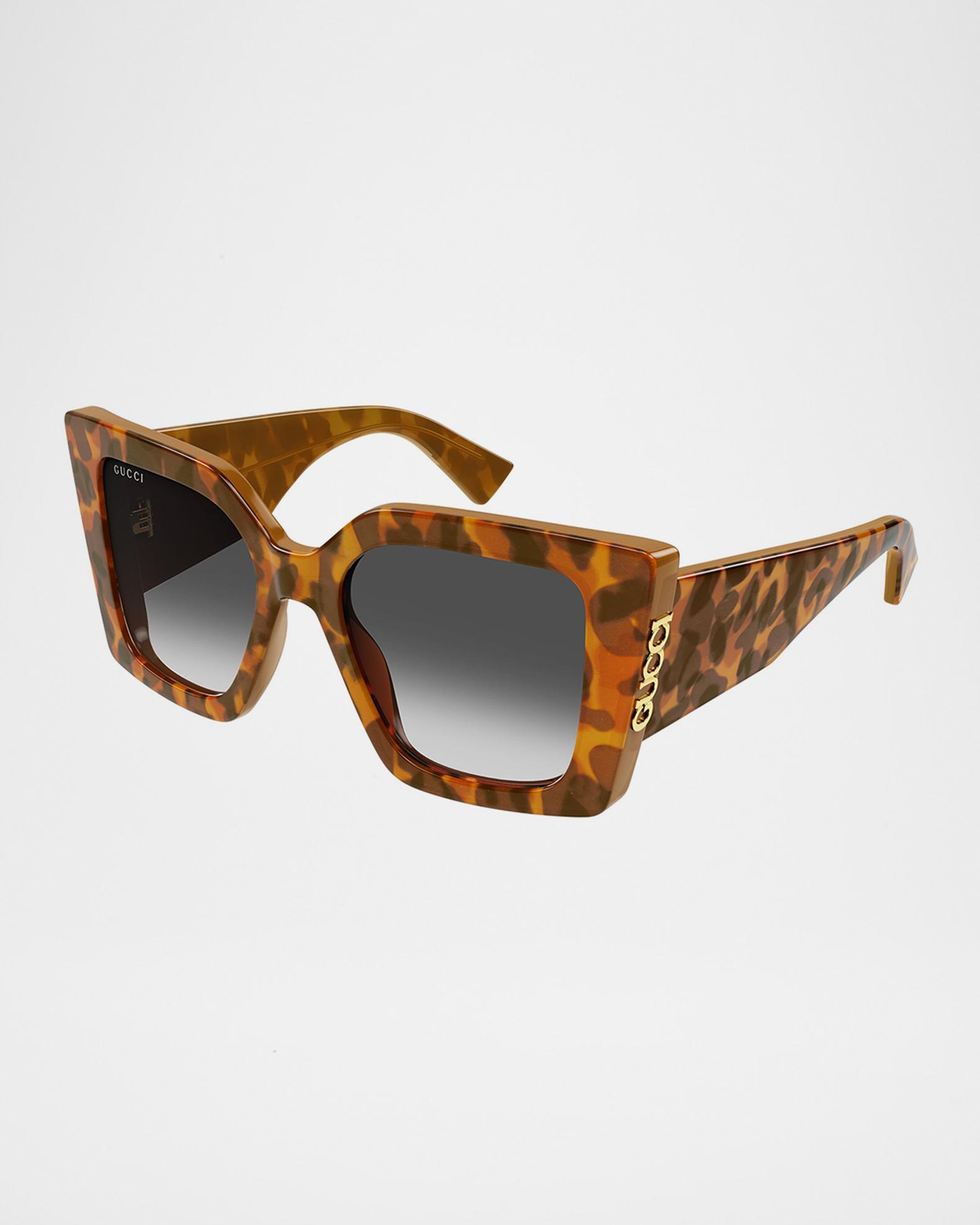 New GUCCI Sunglasses Brown Gold Logo Cat Eye Square 51mm Womens Gucci GG0808S Women Cateye Designer Polarized Sunglasses  main image 4