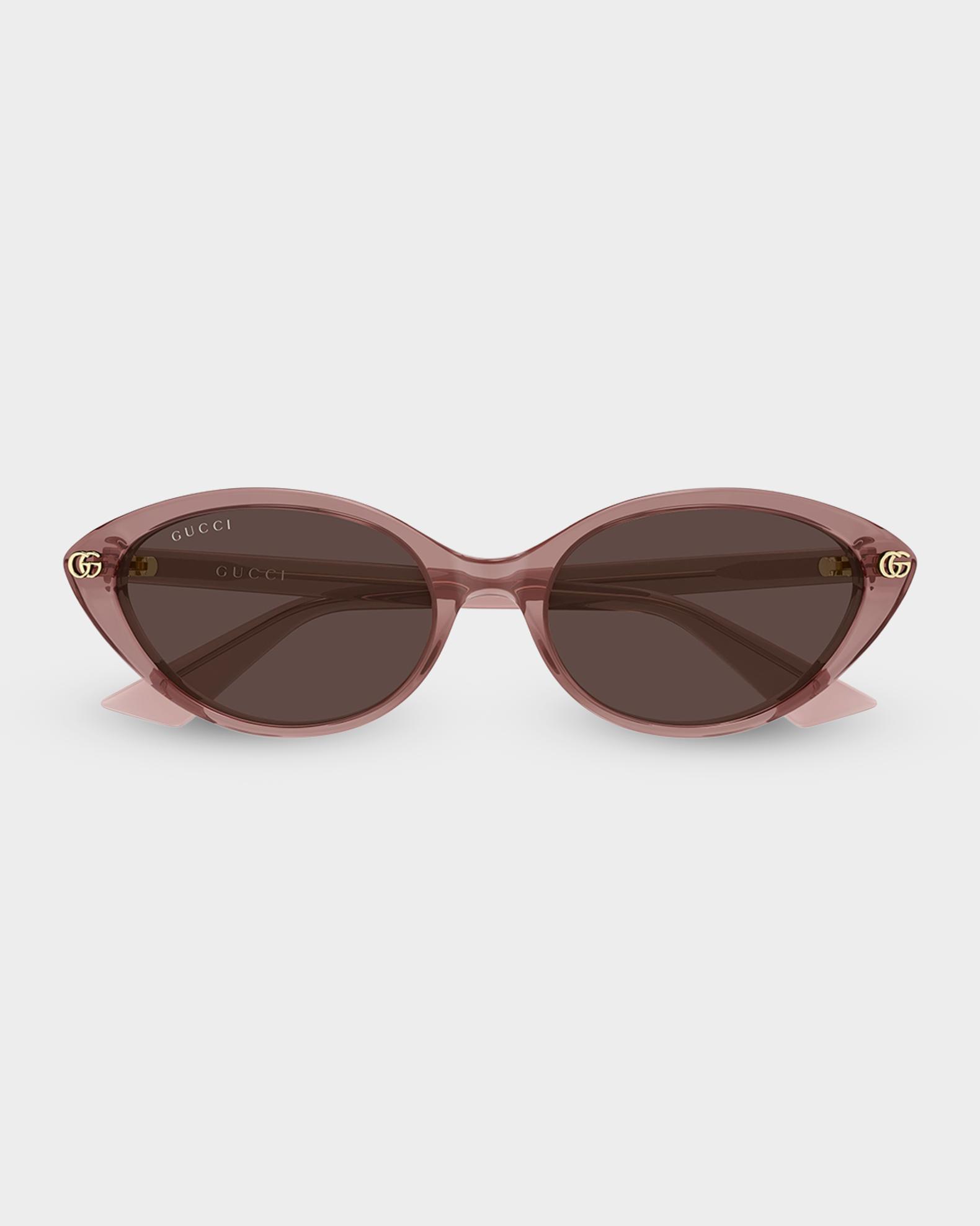 Gucci 54mm Acetate Oval Sunglasses | Neiman Marcus