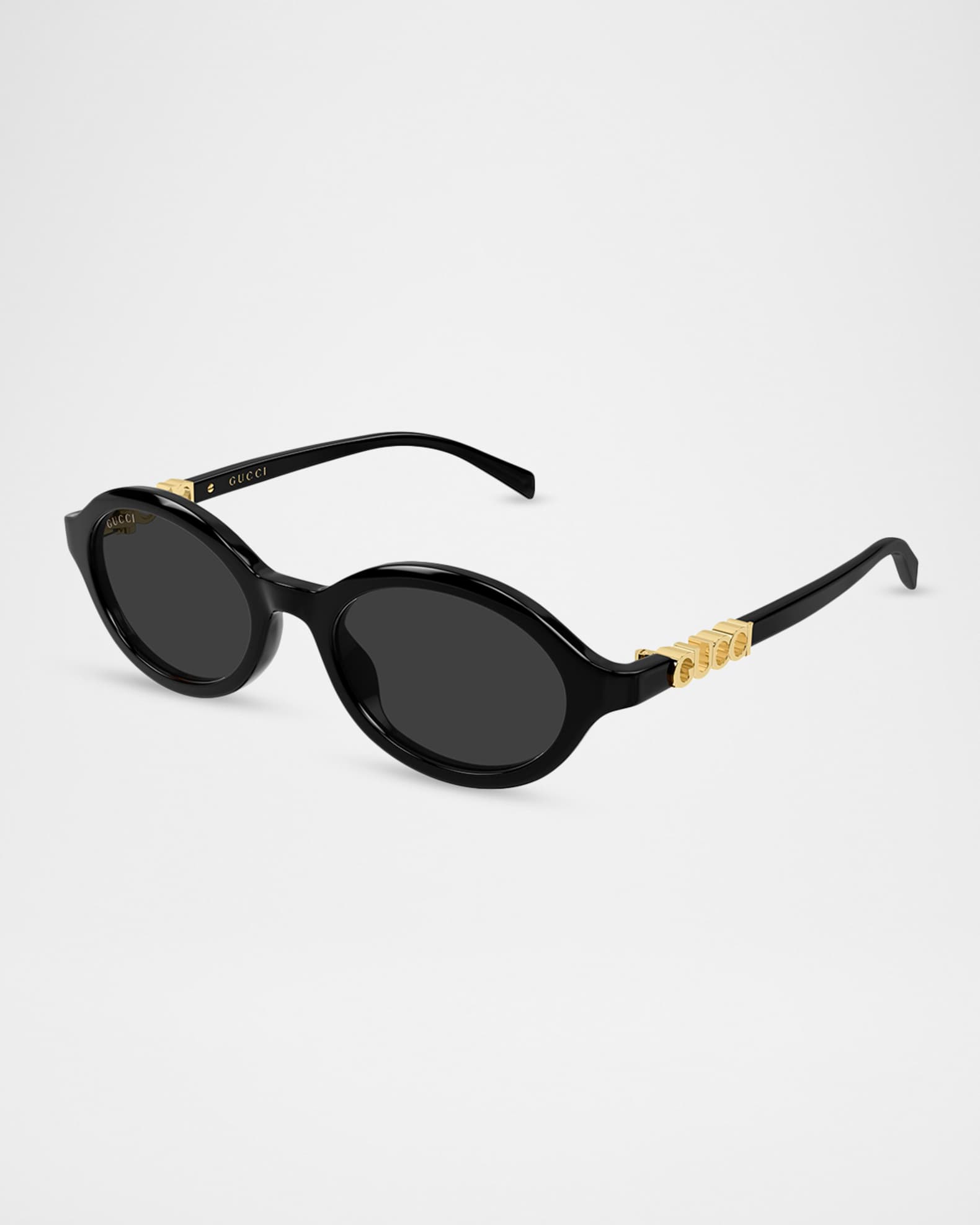 Gucci Logo Script 51mm Oval Sunglasses | Neiman Marcus