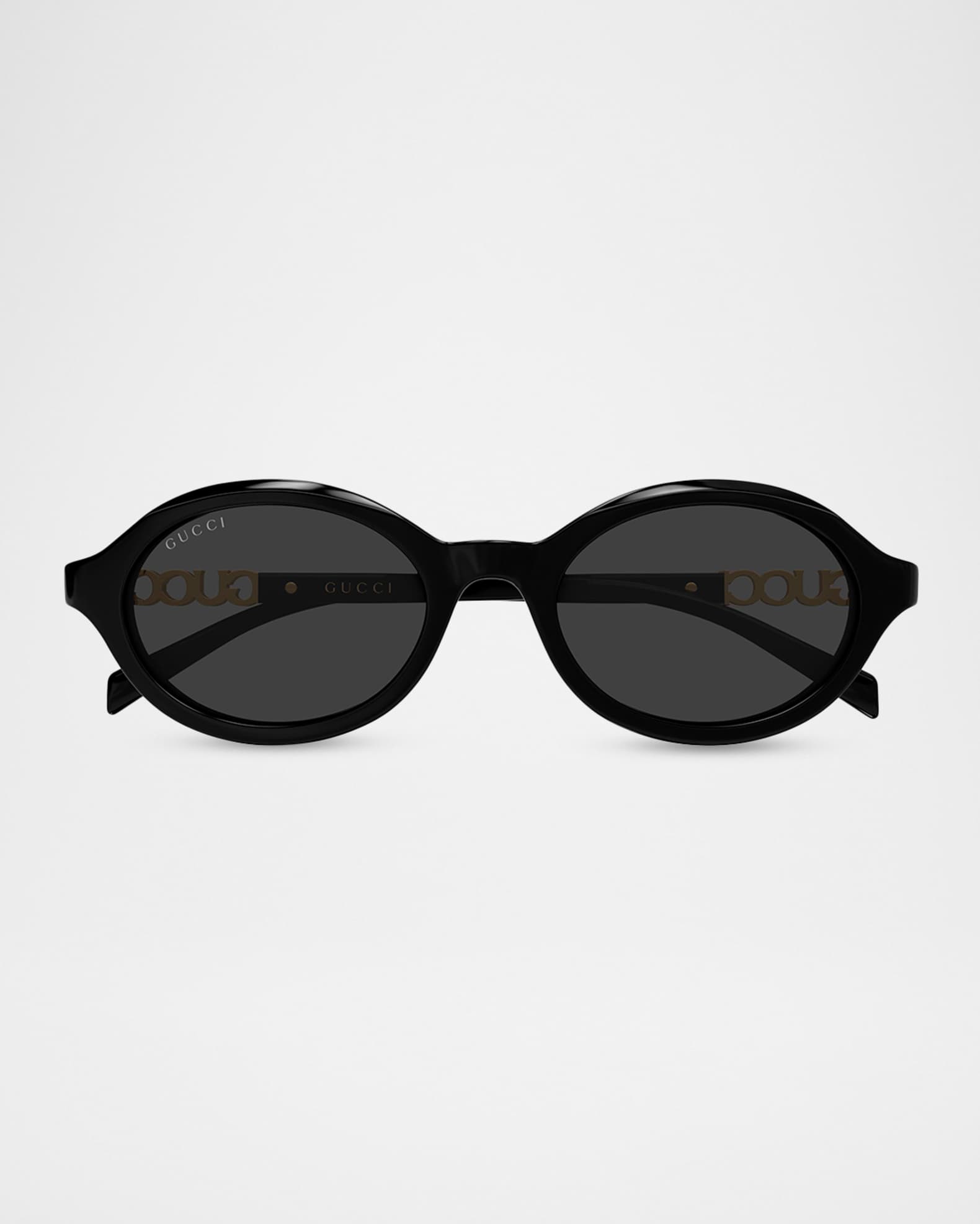 Gucci Logo Script 51mm Oval Sunglasses | Neiman Marcus