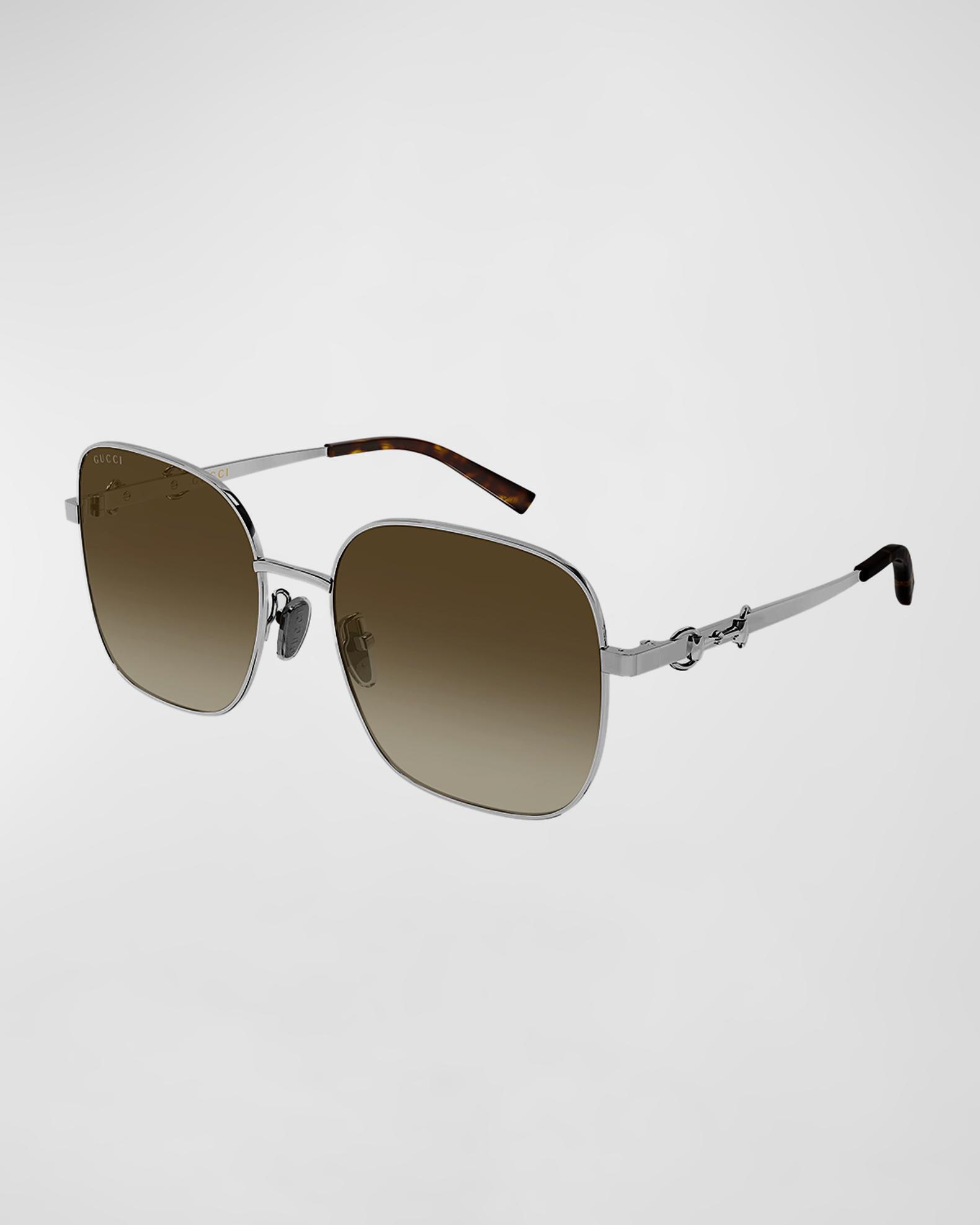 Gucci 58mm Metal Square Sunglasses | Neiman Marcus
