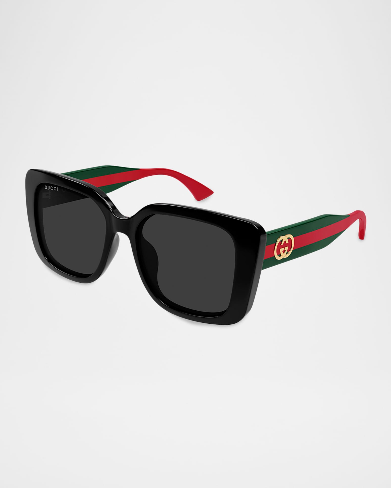 Gucci Web Stripe 55mm Square Sunglasses | Neiman Marcus
