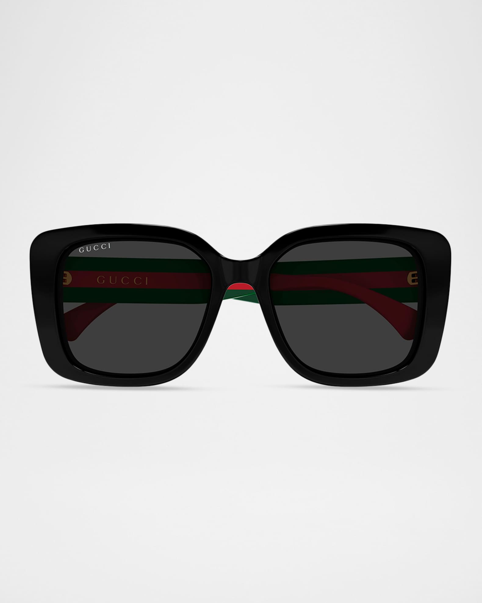 Gucci Web Stripe 55mm Square Sunglasses | Neiman Marcus