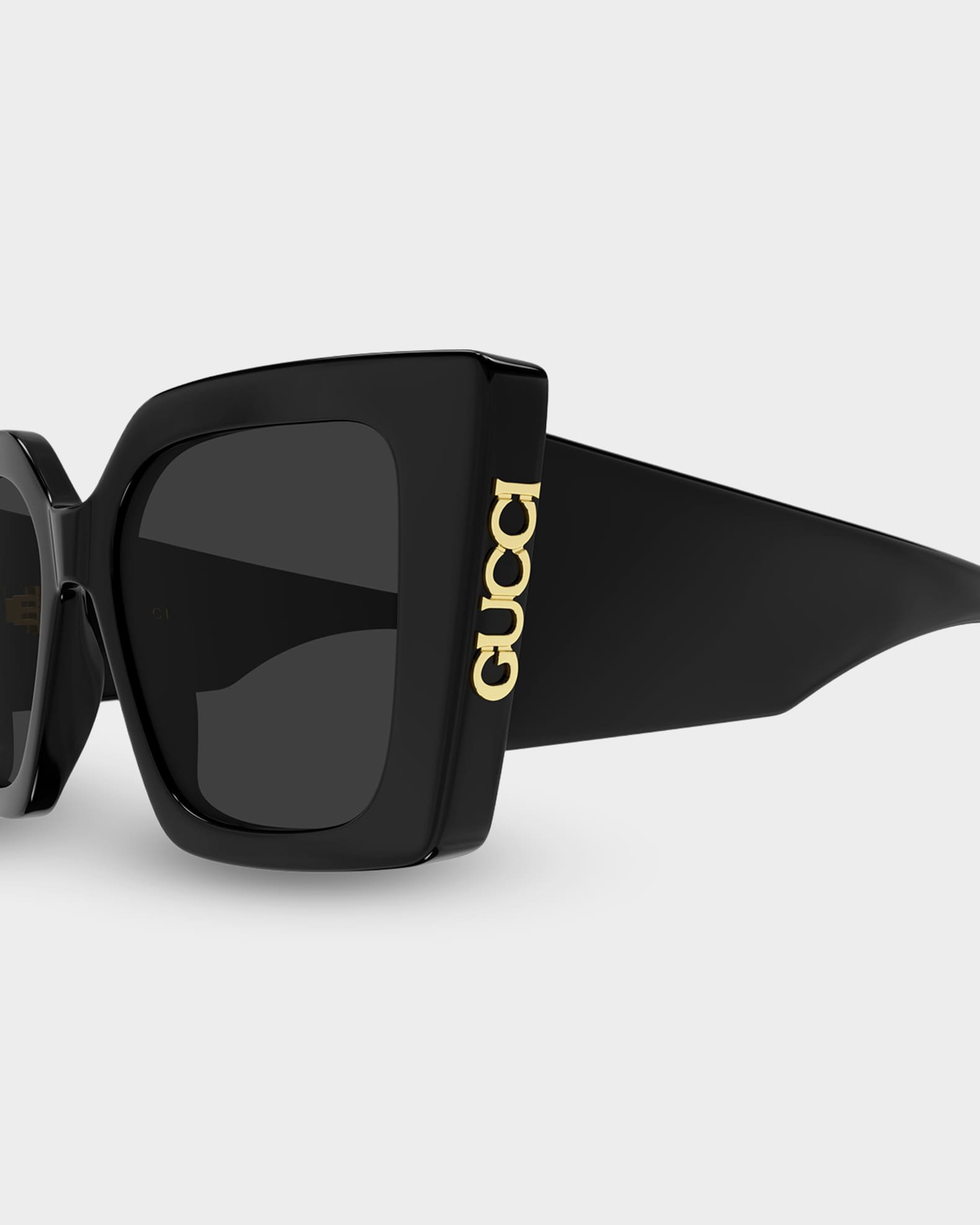 Gucci Logo 51mm Acetate Square Sunglasses | Neiman Marcus