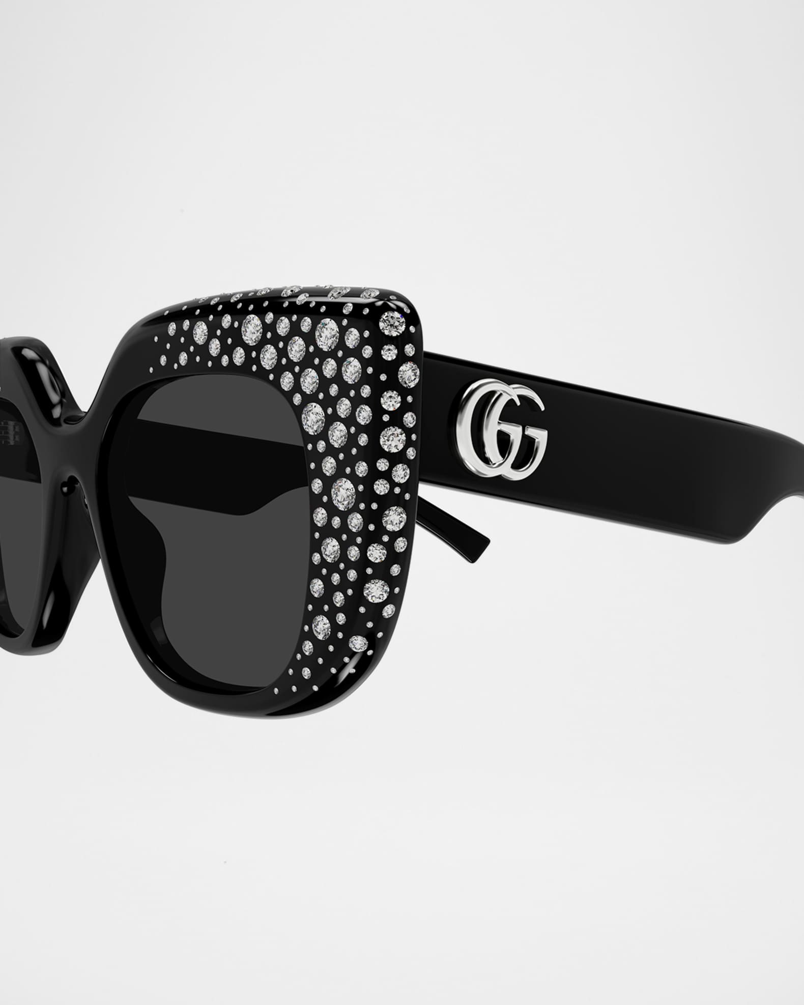 GUCCI サングラス GG0064S Gucci 50mm Crystal-Embellished Square Sunglasses | Neiman Marcus