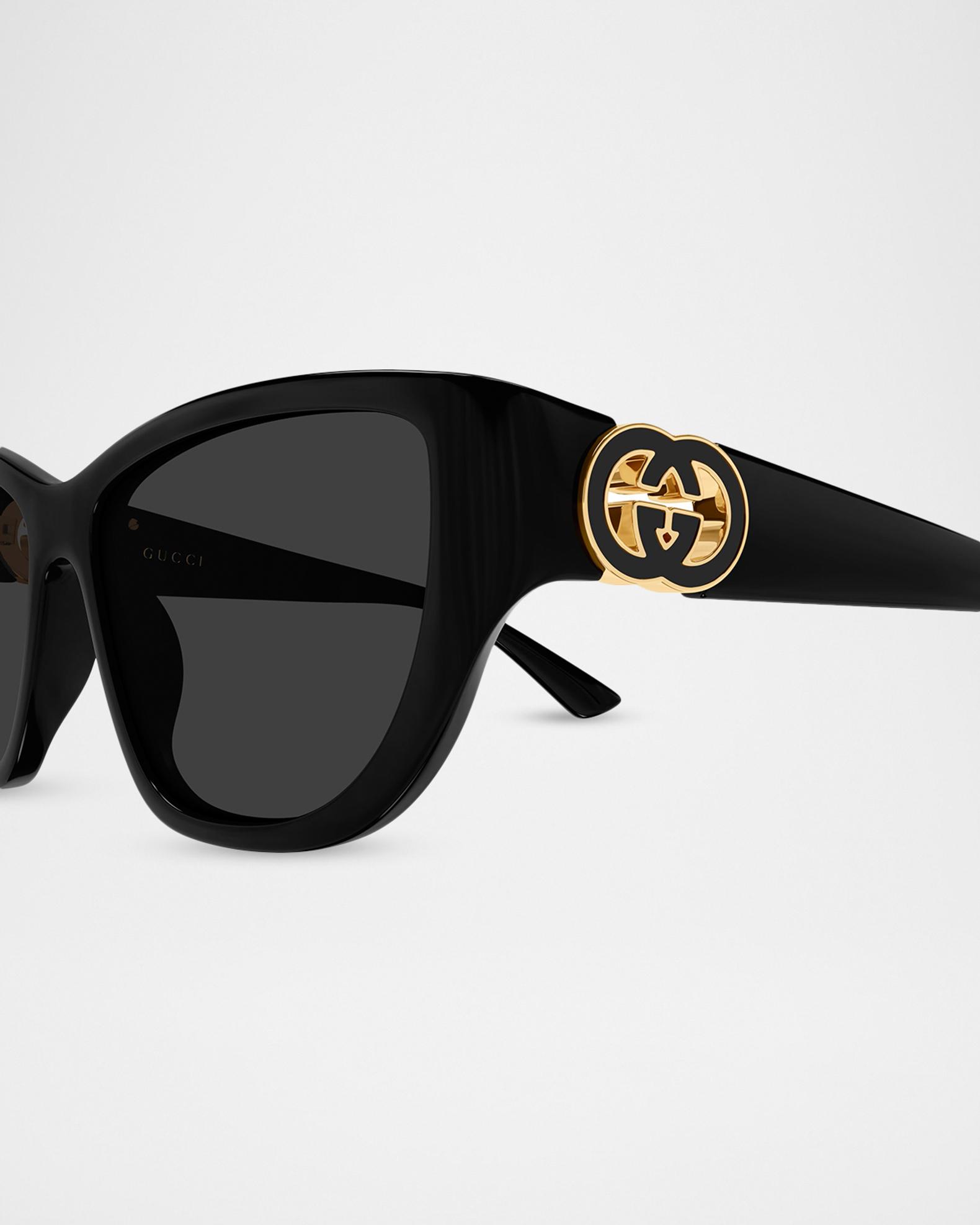 Gucci 56MM Square Sunglasses. New! Gucci Square Sunglasses GG1072S 001 Black/Gold 56mm 1072 at  main image 4