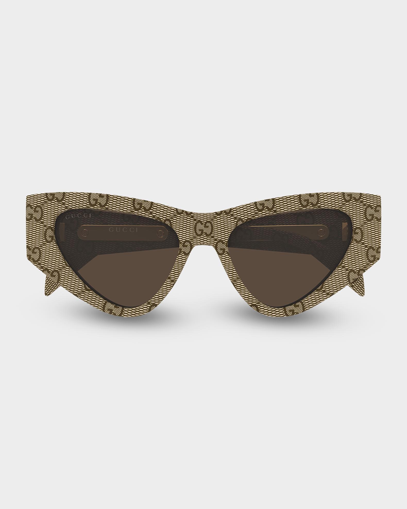 Gucci animal print sunglasses Gucci Tricolour hinge tortoiseshell sunglasses - Brown  main image 2