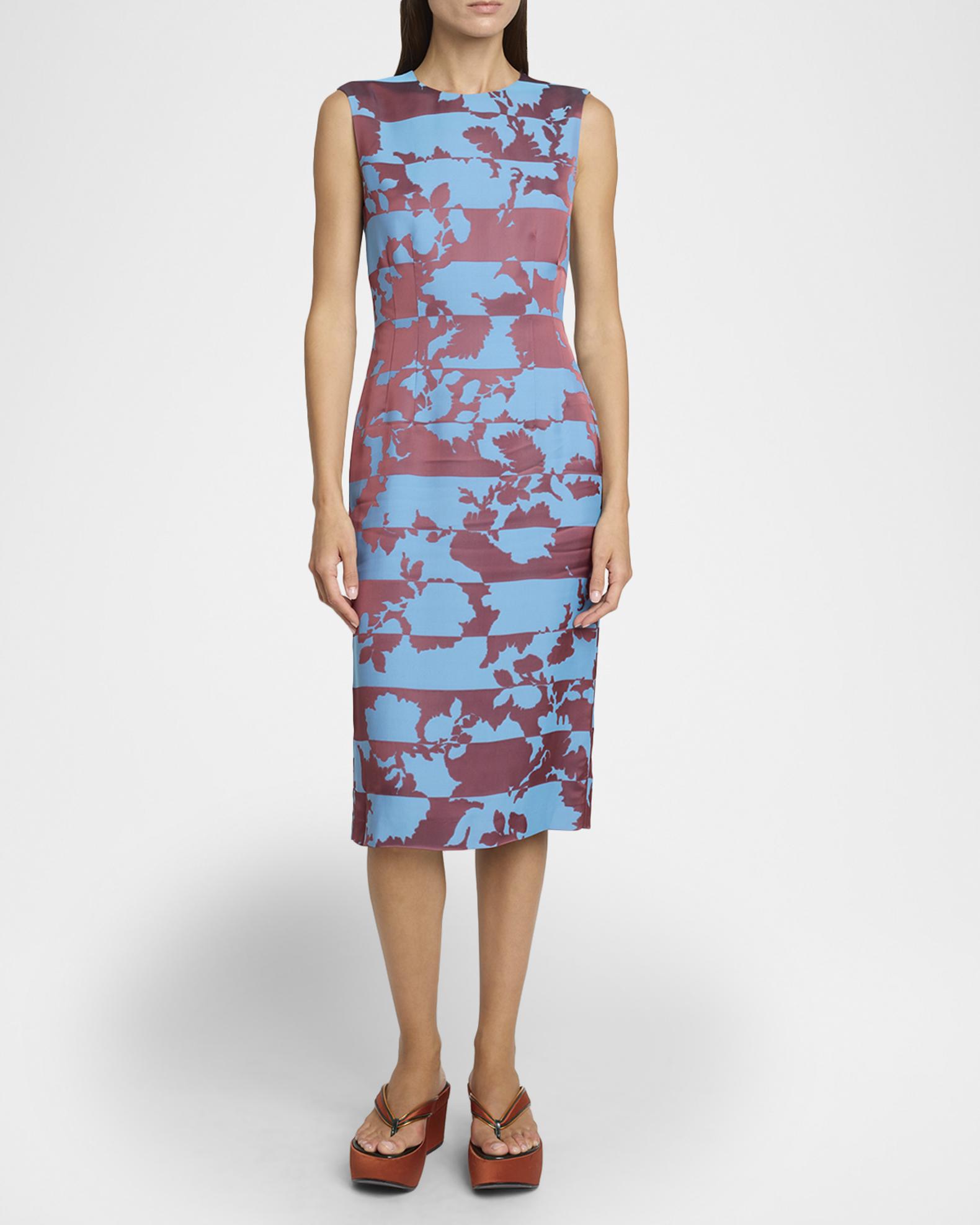 Dries Van Noten Delavina Paneled Floral Jacquard Sleeveless Dress