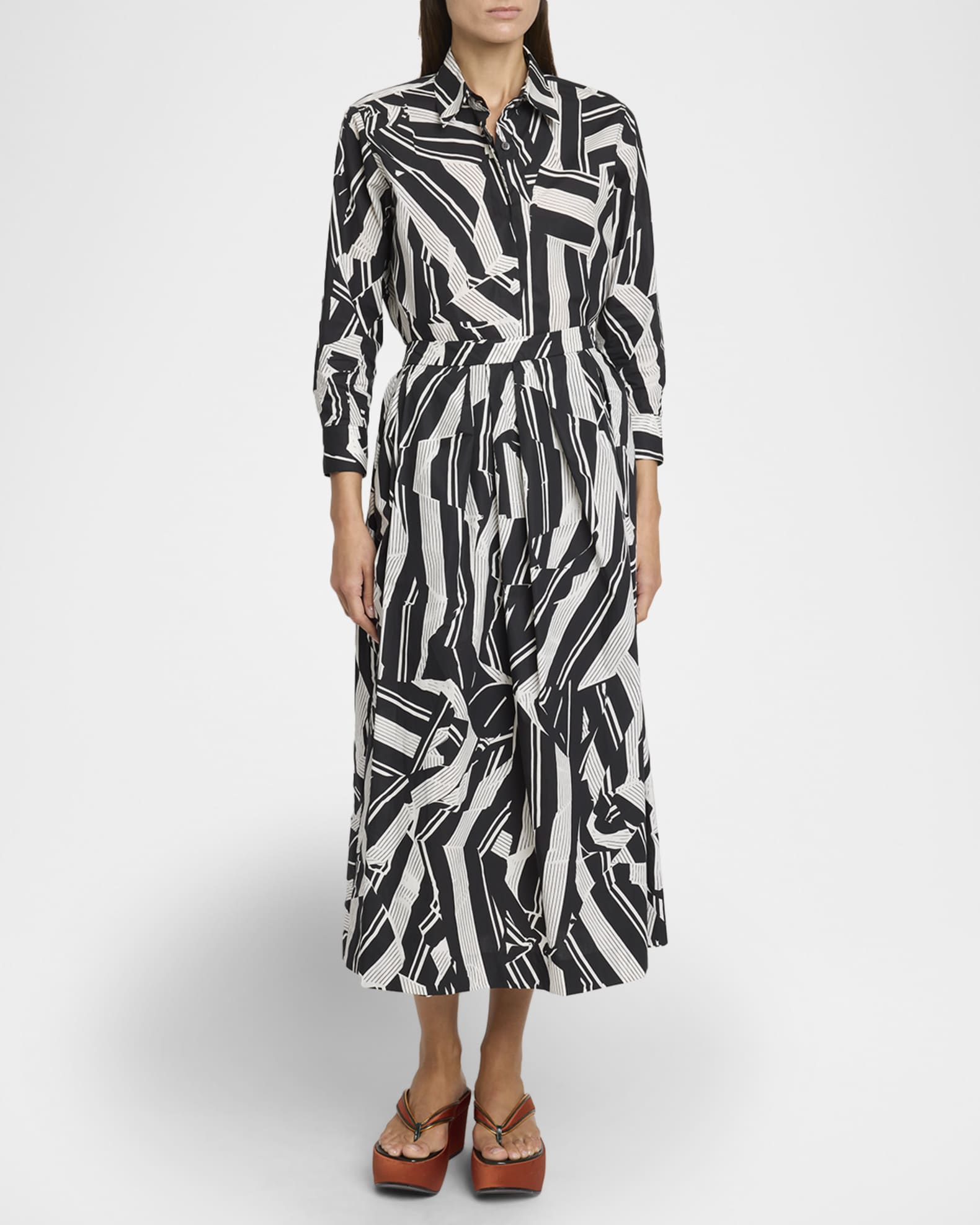 Dries Van Noten Clavini Abstract-Print Button-Front Shirt | Neiman