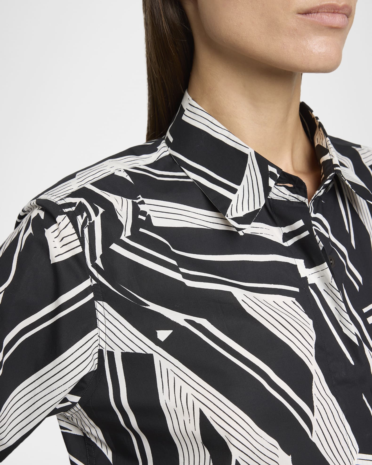 Dries Van Noten Clavini Abstract-Print Button-Front Shirt | Neiman