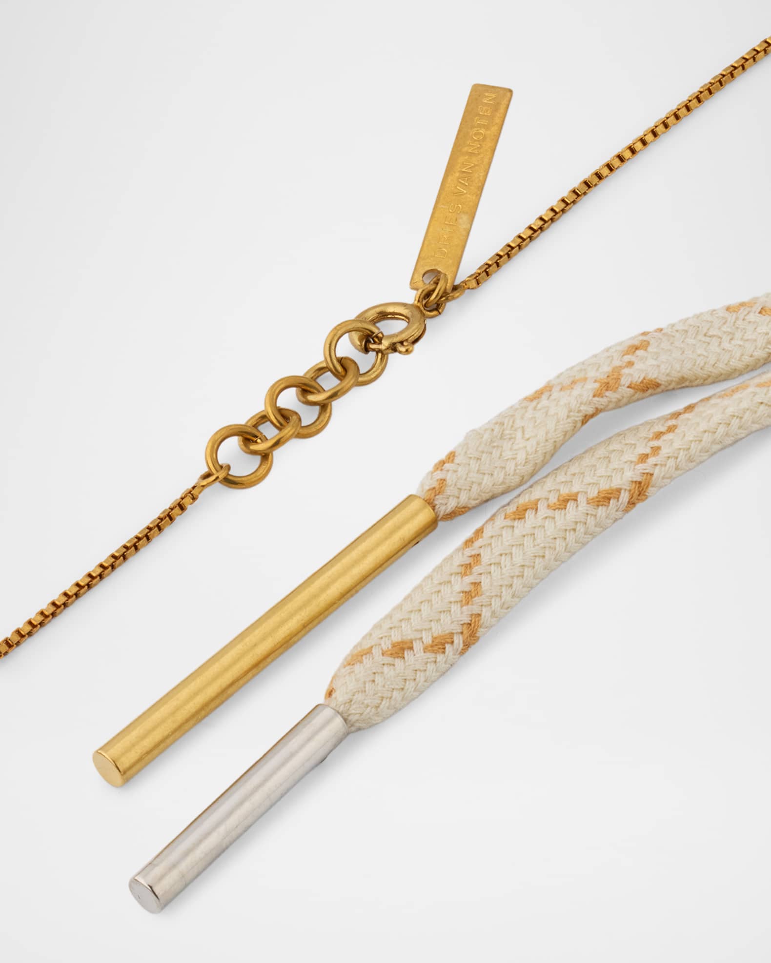 Dries Van Noten Two-Strand Brass Shell Pendant Necklace | Neiman
