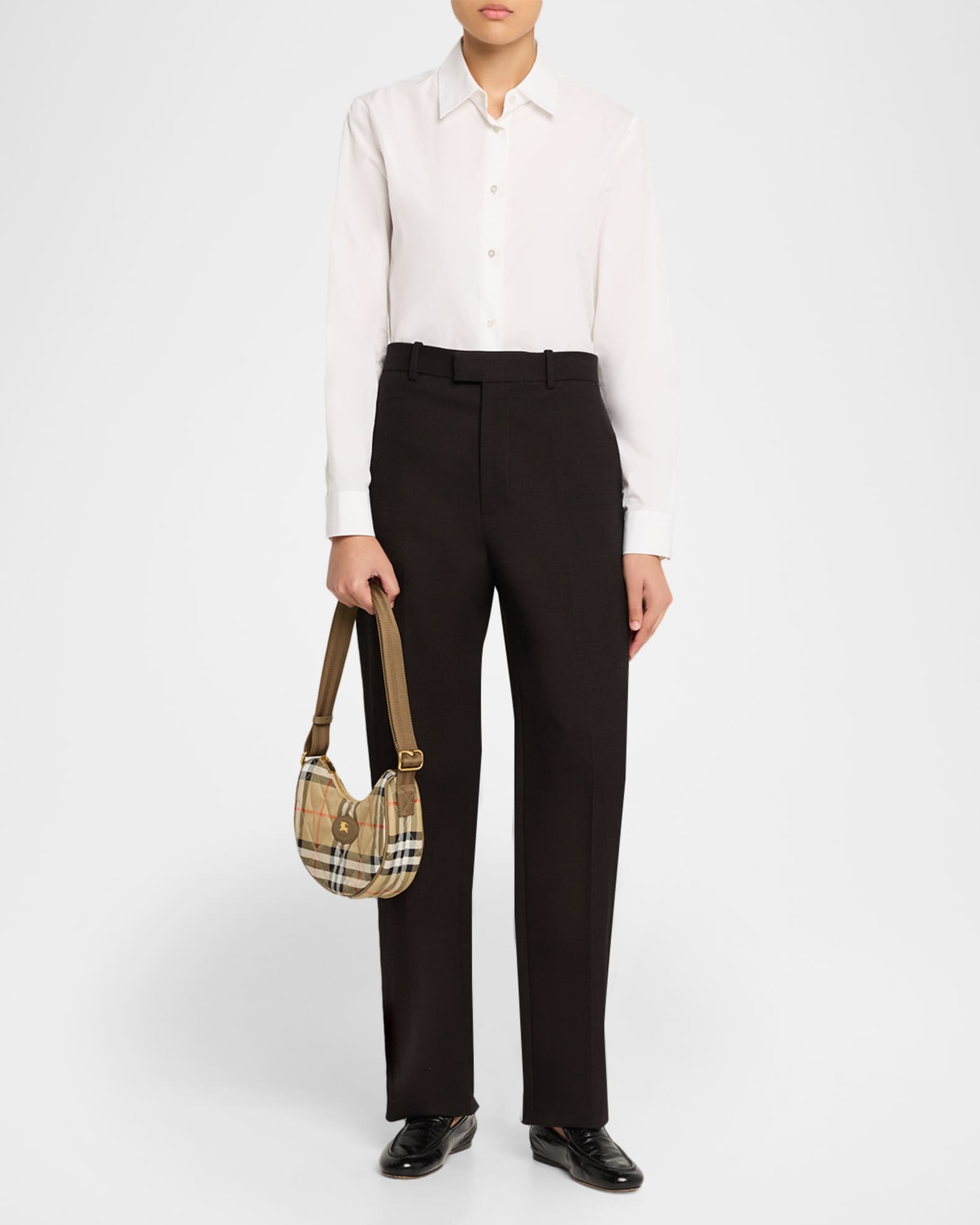 Burberry Horseshoe Quilted Check Nylon Crossbody Bag | Neiman Marcus