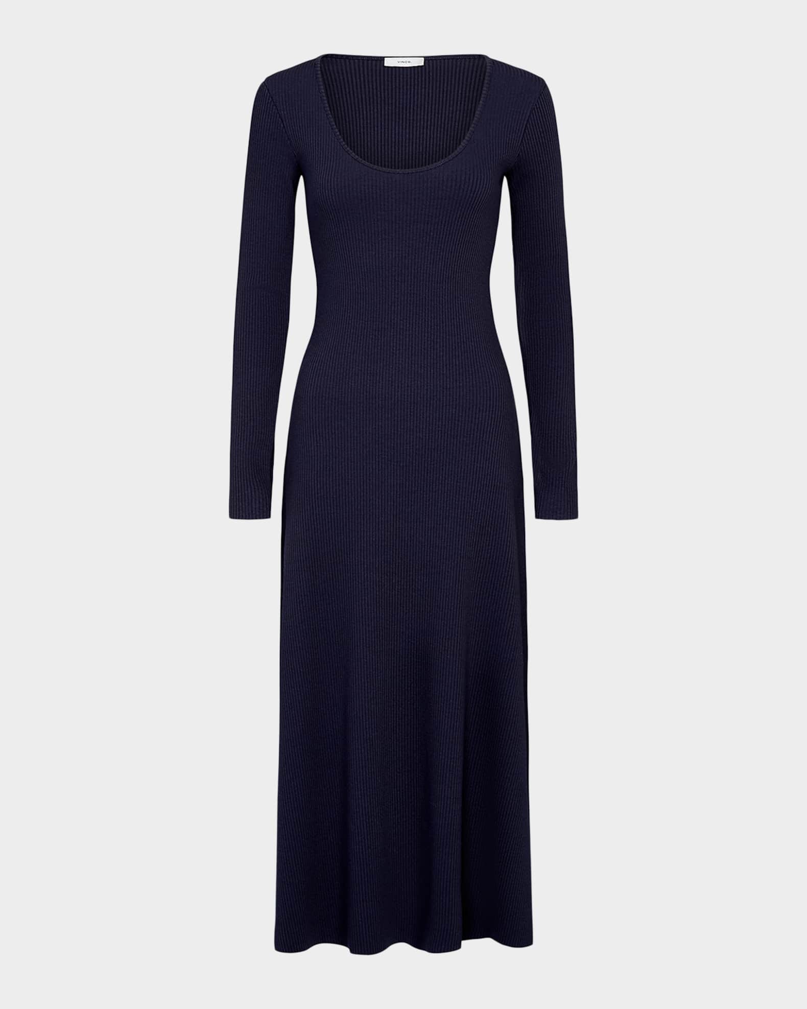 Vince Women's Ribbed Scoopneck Midi-Dress - Night Marine - Size Medium