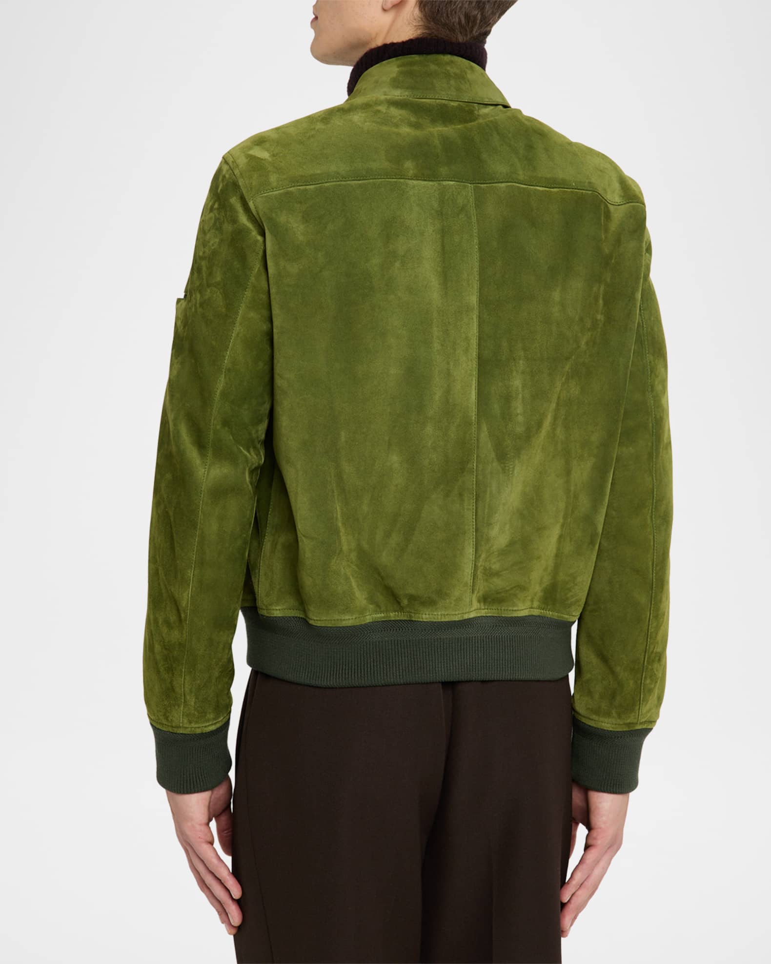 TOM FORD Men's Suede Cashmere-Knit Blouson Jacket | Neiman Marcus