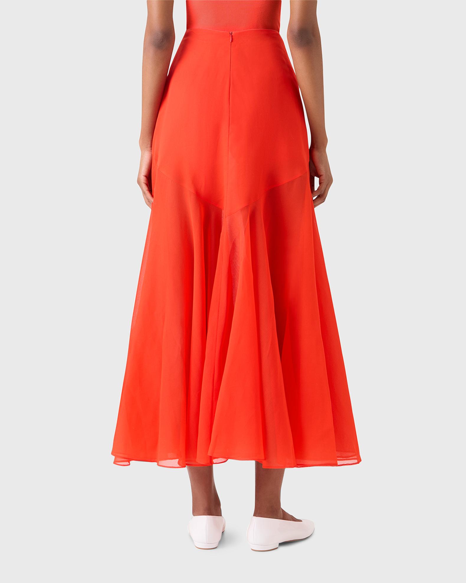 Akris Sheer Silk Organza Godet Midi Skirt | Neiman Marcus