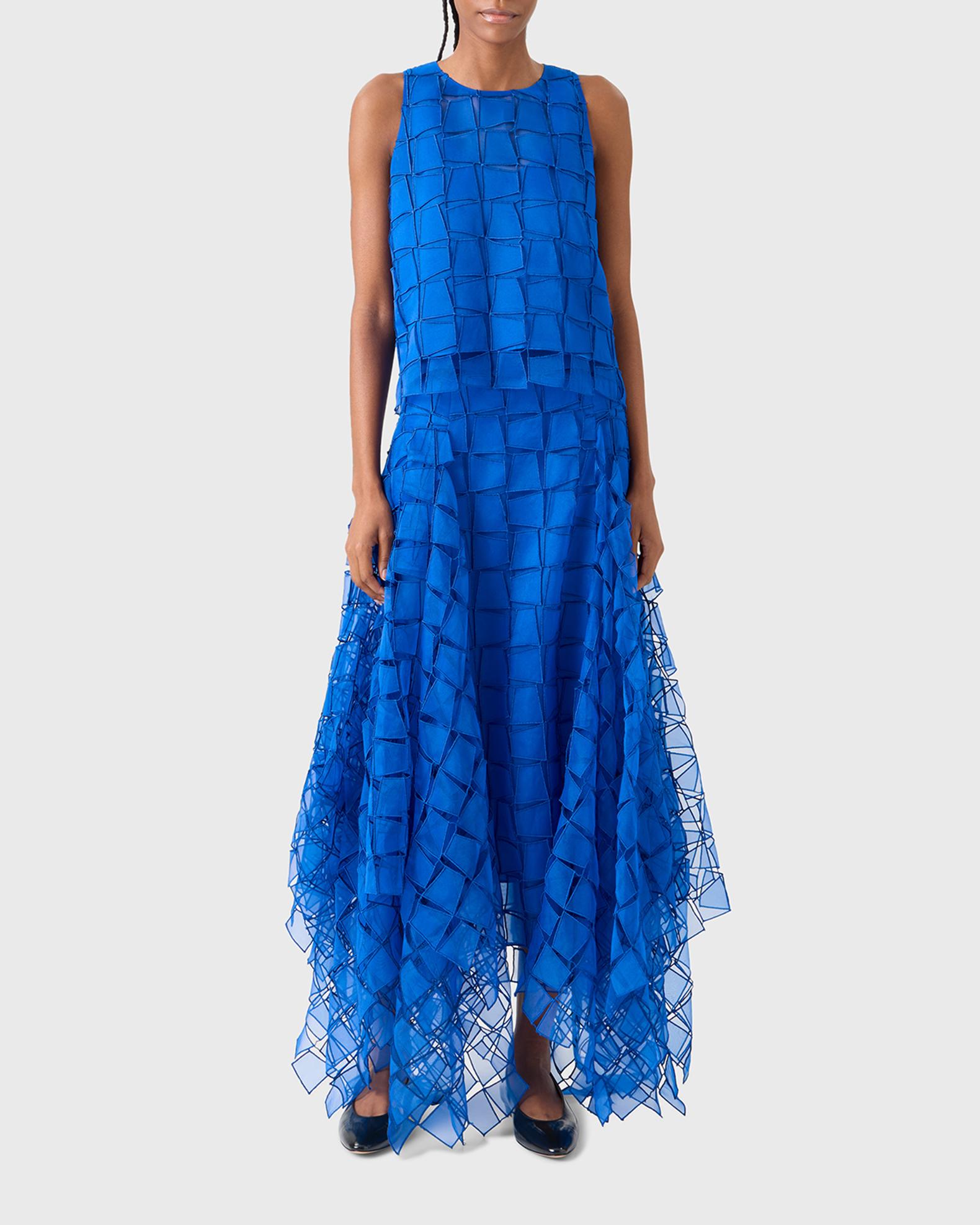 Akris Embroidered Organza Maxi Handkerchief Skirt | Neiman Marcus