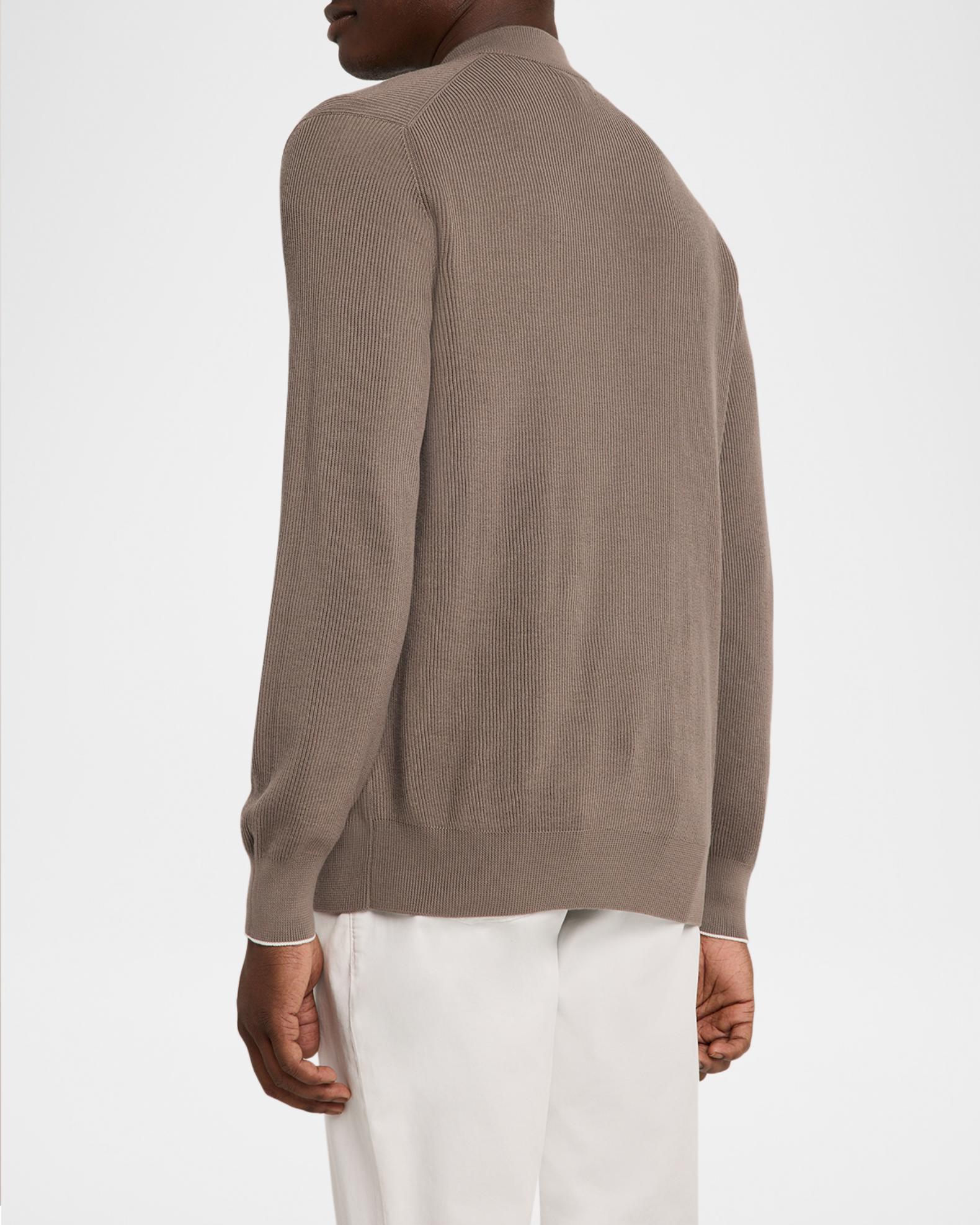 Brunello Cucinelli Men's Cotton Rib Baseball Collar Zip Cardigan