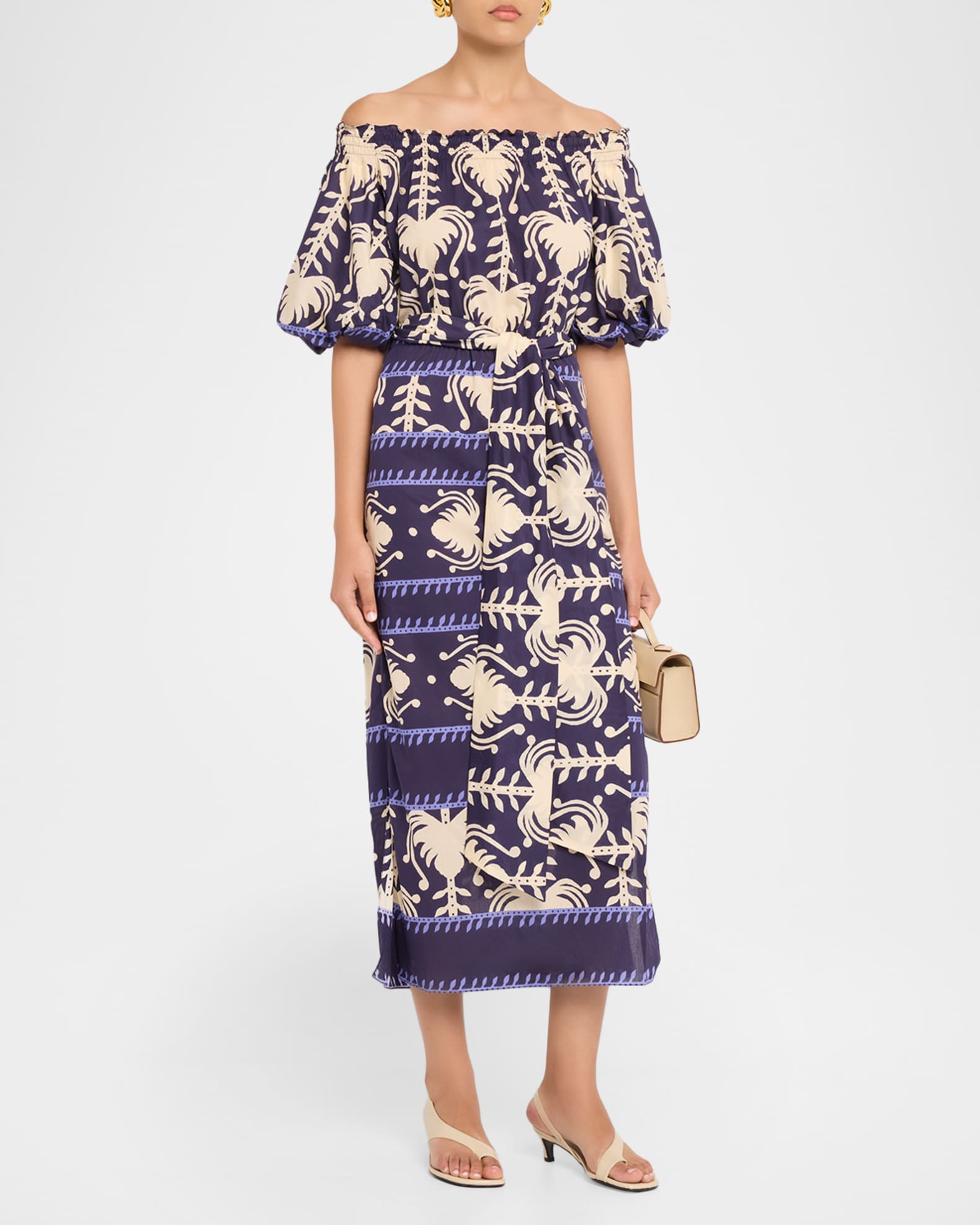 grey abstract print chiffon ruched drape midi dress Maternity Shirred Chiffon Floral Bardot Midi Dress - Multi