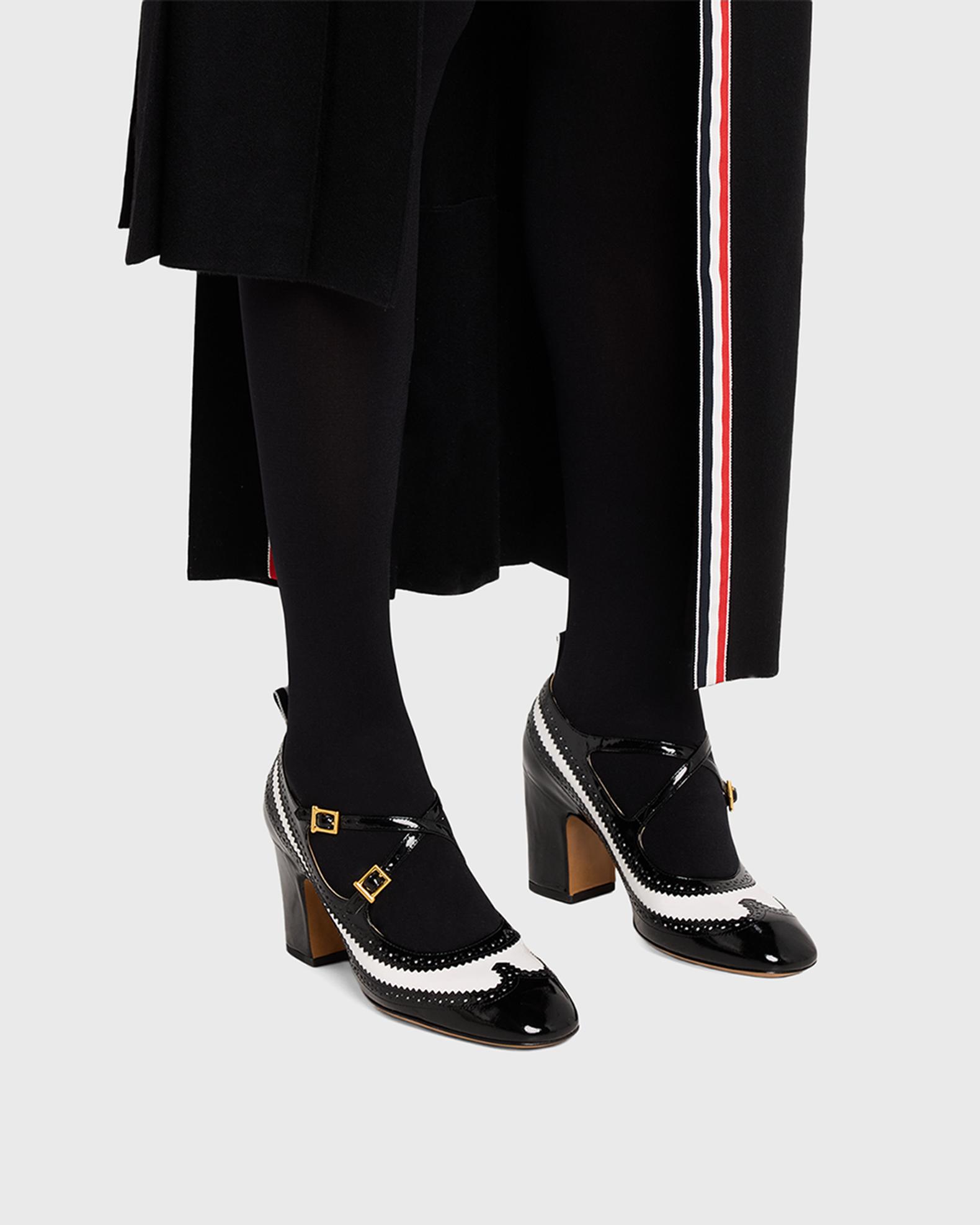 thom browne dress shoes Women's Leather Criss Cross John 75mm in Blk/wht Size 36 Browne wingtip shoes
