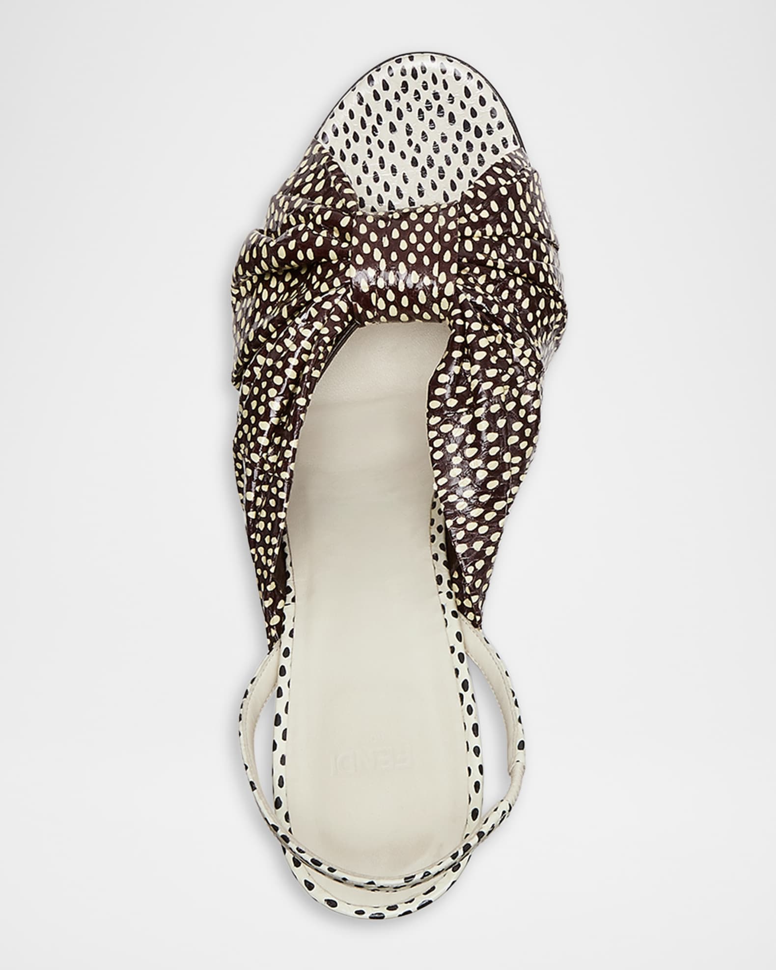 Fendi 85mm Arco Peppered Falena Leather Slingback Sandals | Neiman