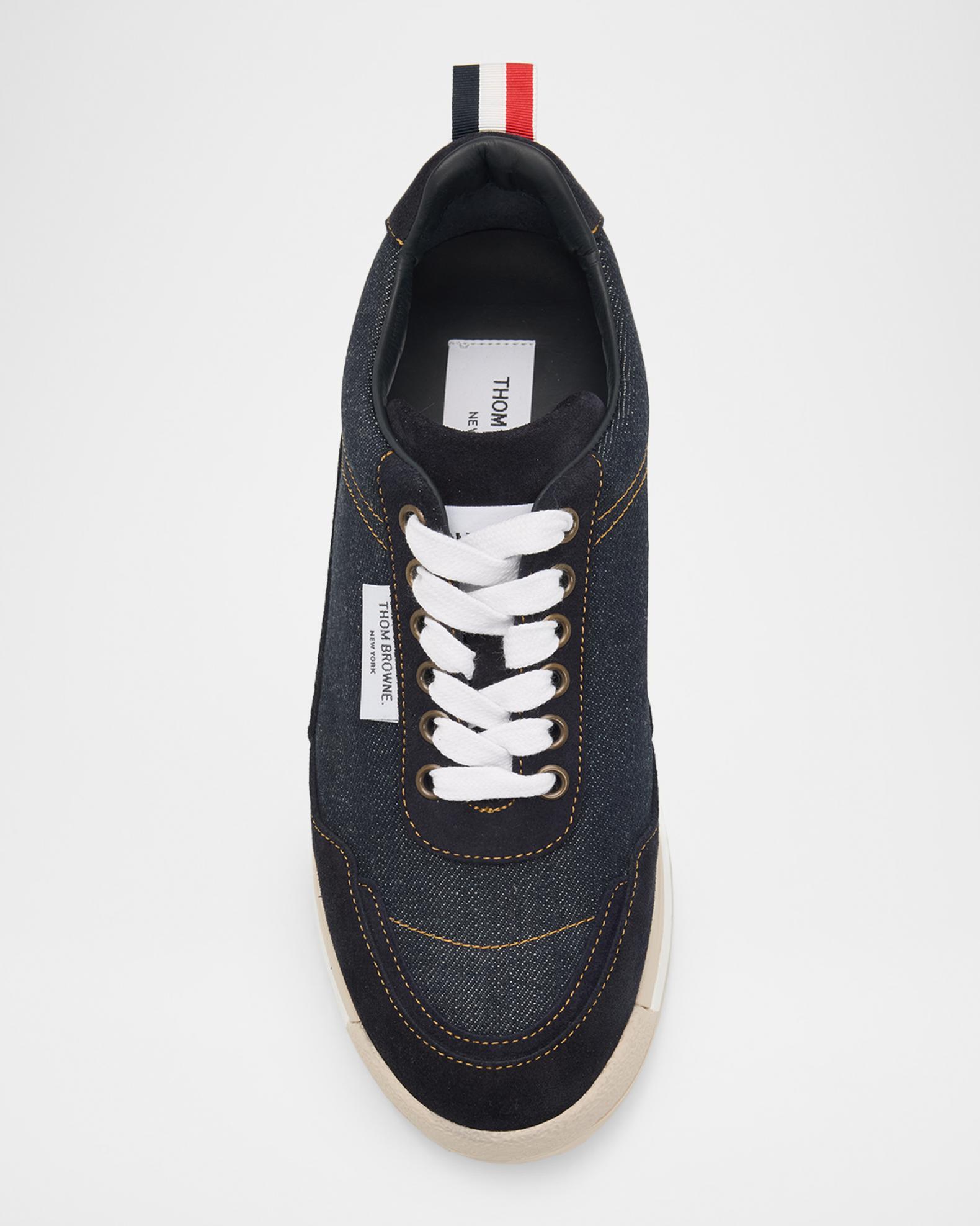 Thom Browne Alumni Tech Denim Low-Top Sneakers | Neiman Marcus display picture 2