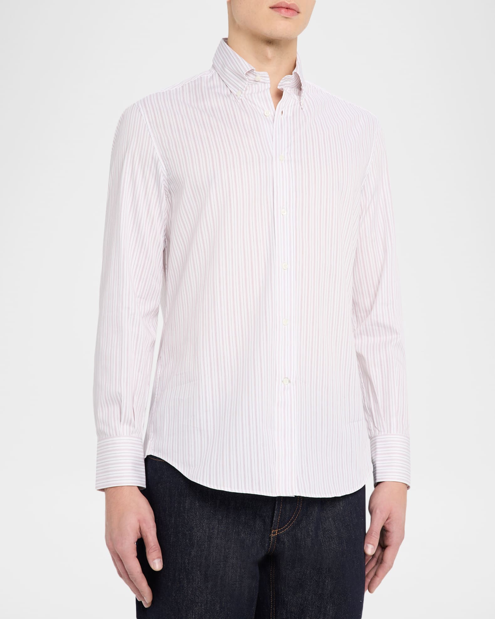 トップス BRUNELLO CUCINELLI Cotton Shirts SLIM Brunello Cucinelli Men's Slim-Fit Stripe Cotton Button-Down Shirt