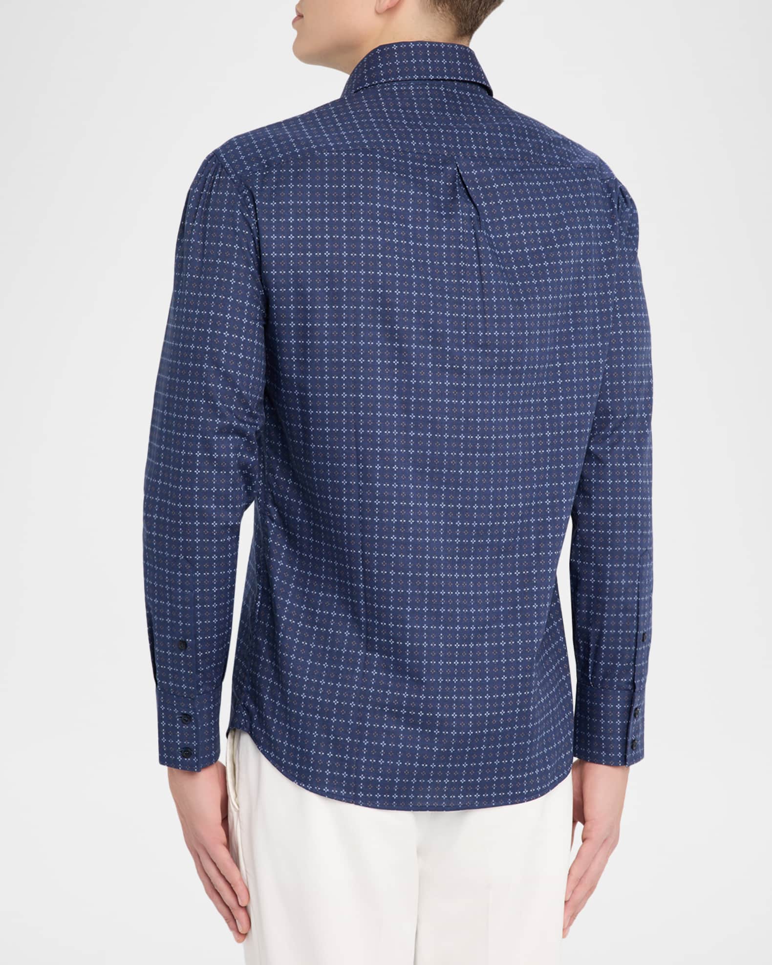 トップス BRUNELLO CUCINELLI Cotton Shirts SLIM Brunello Cucinelli Men's Slim Fit Geometric Cotton Button-Down