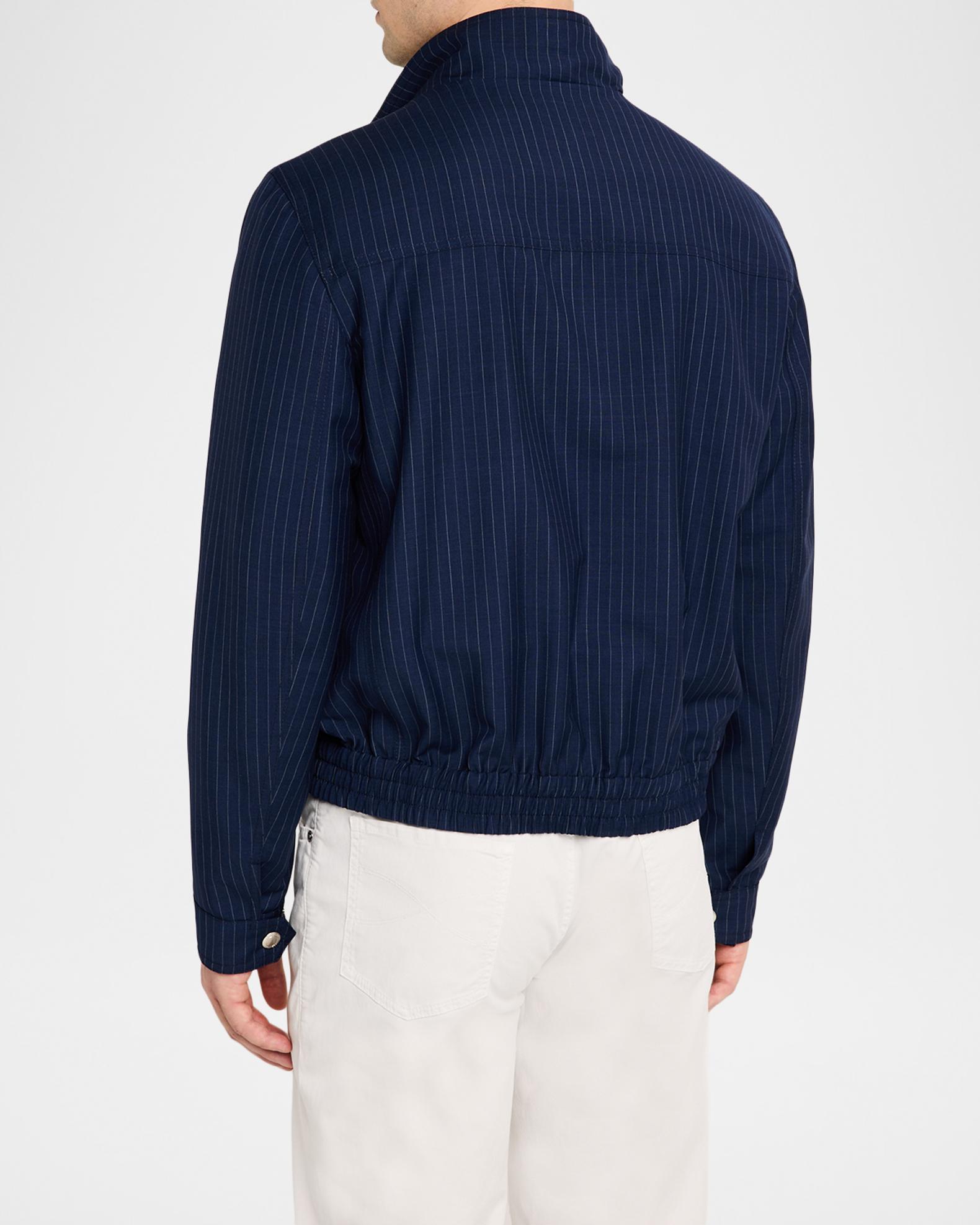 Brunello Cucinelli Men's Hairline Stripe Full-Zip Jacket | Neiman