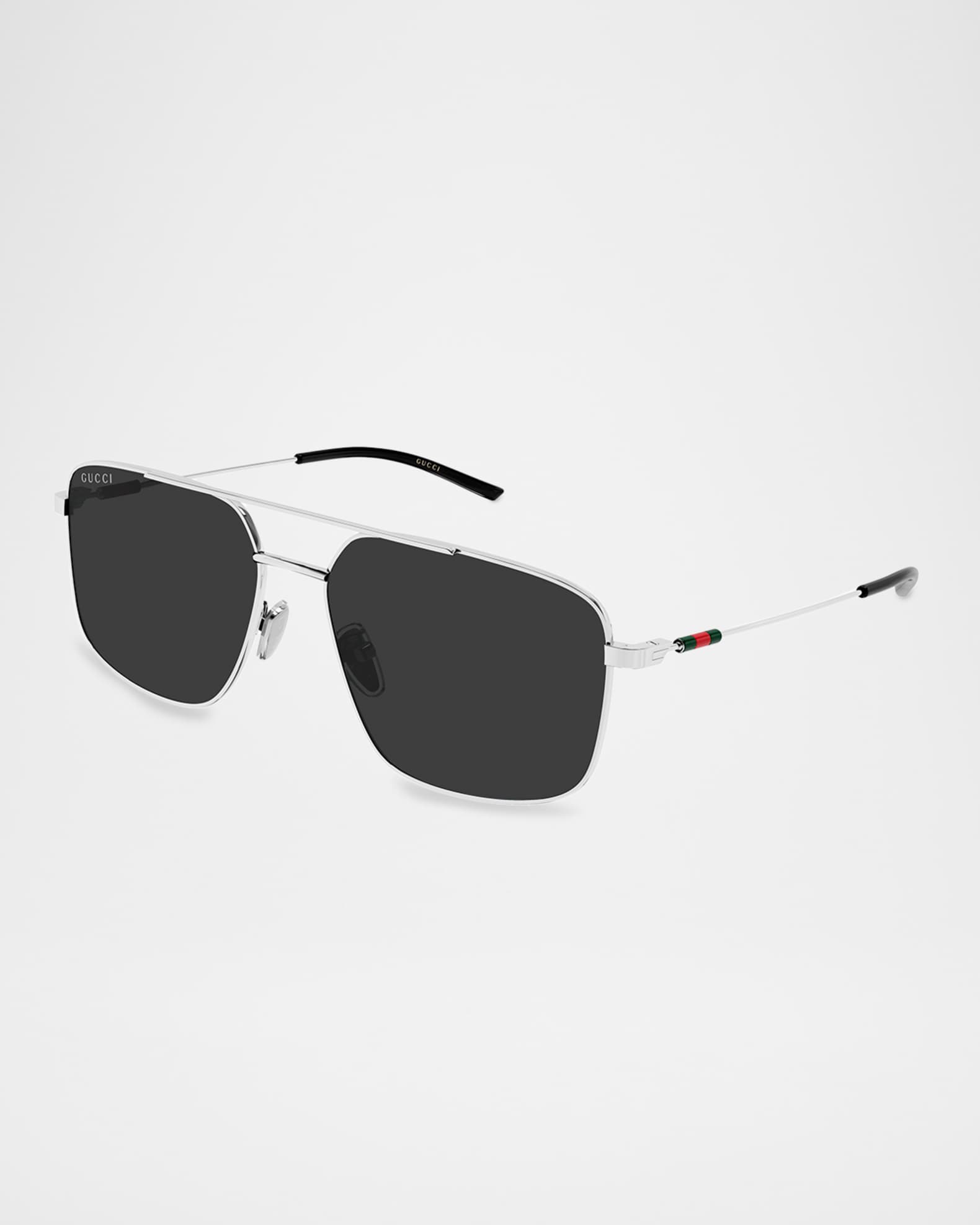 Gucci Men's GG2096SA-001 Metal Rectangle Sunglasses | Neiman Marcus