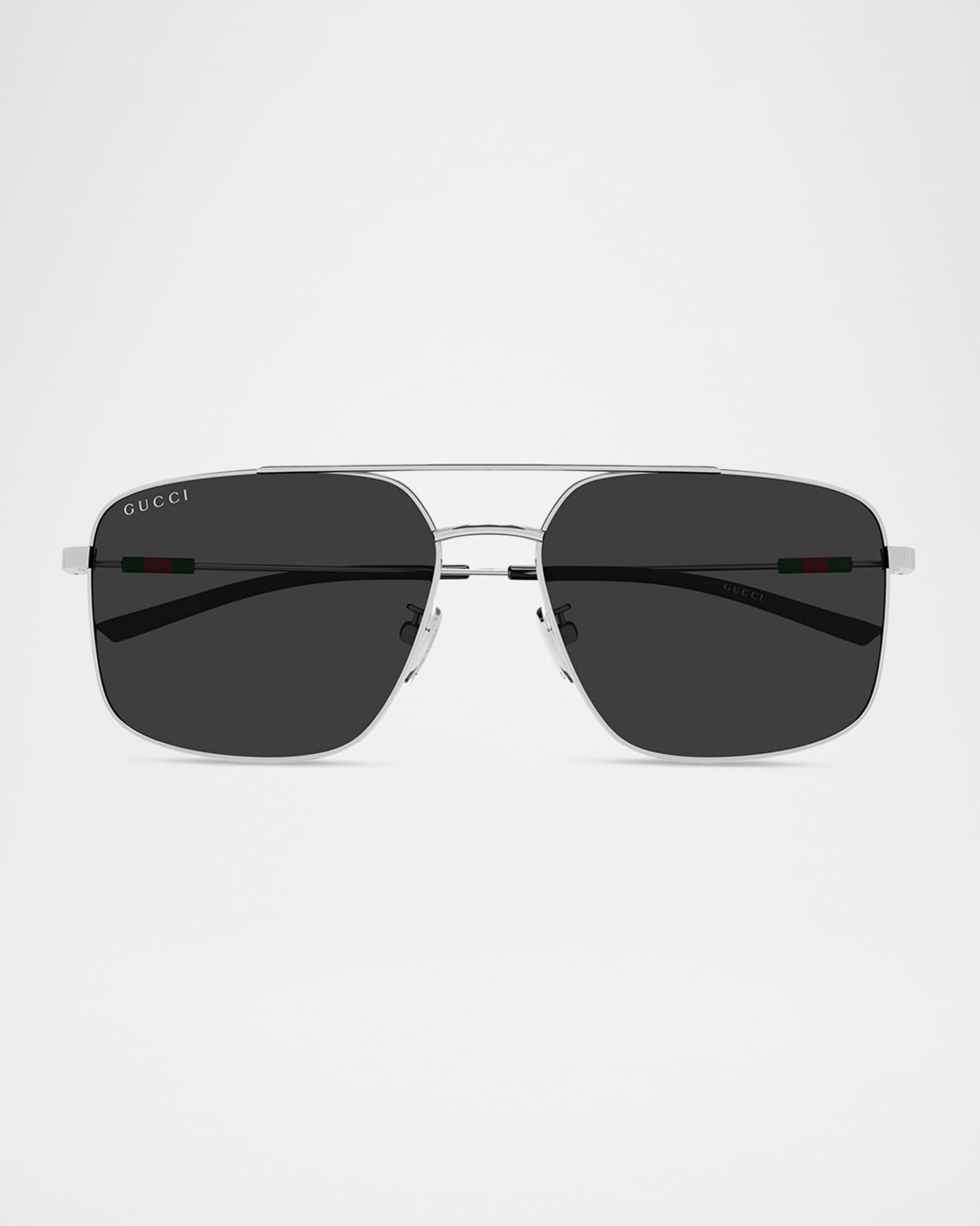 Gucci Men's GG2096SA-001 Metal Rectangle Sunglasses | Neiman Marcus