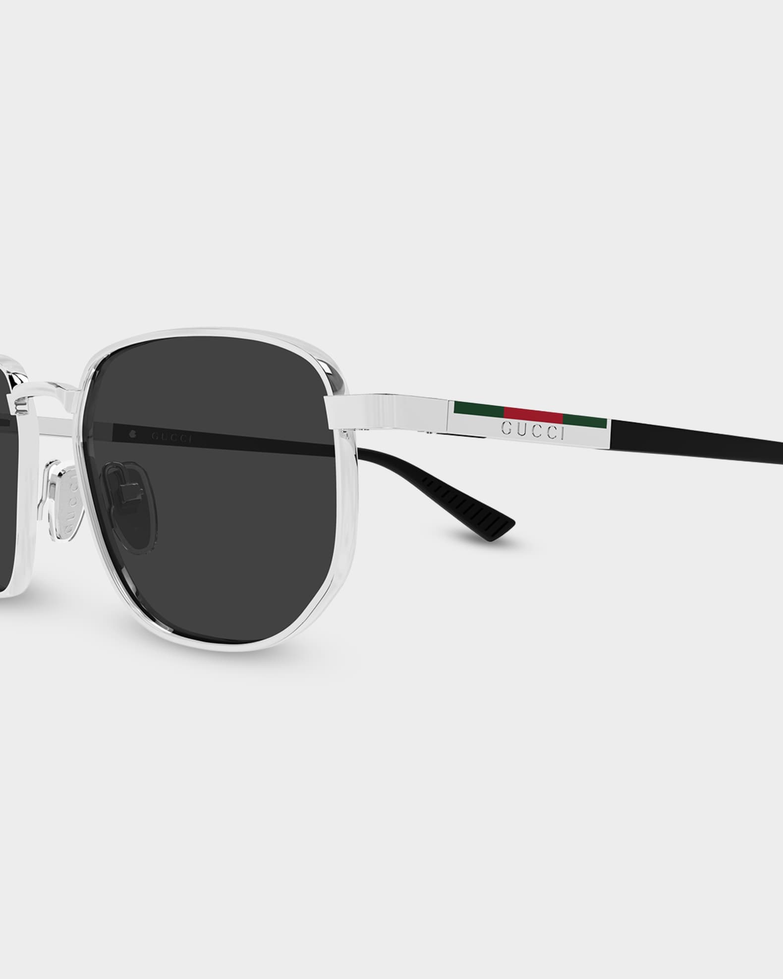 Gucci Men's GG2093S-001 Metal and Acetate Square Sunglasses