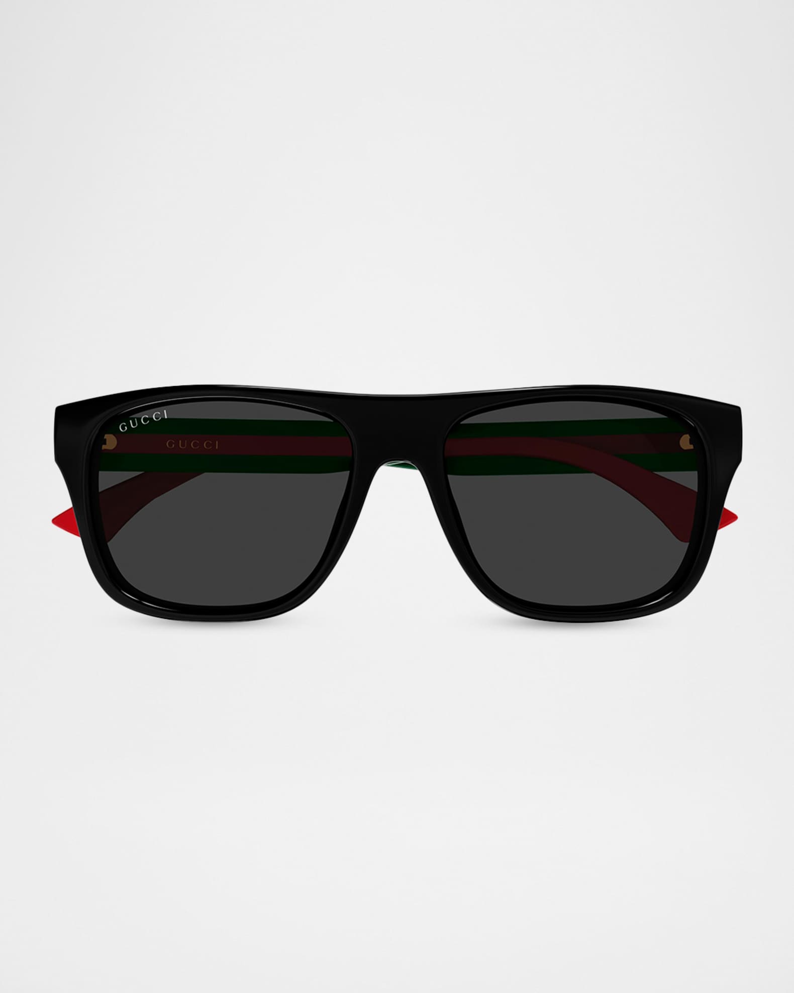 Gucci Men's GG2119S-001 Green and Red Acetate Rectangle Sunglasses