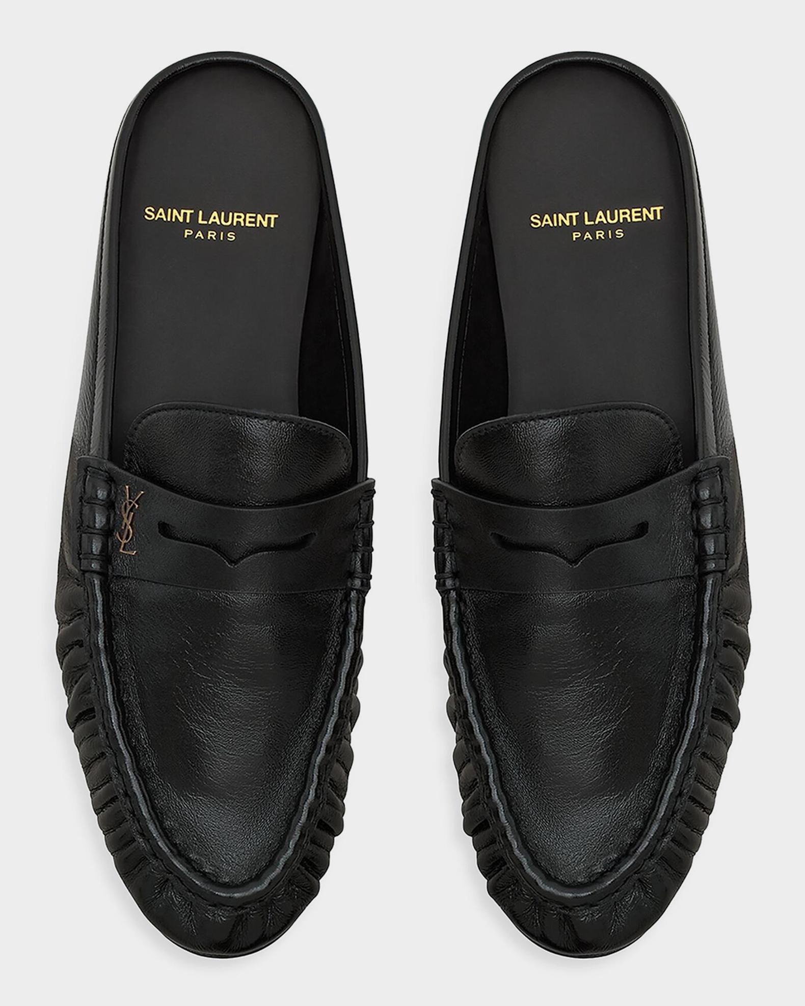 Saint Laurent Le Loafer Leather Penny Loafer Mules | Neiman Marcus