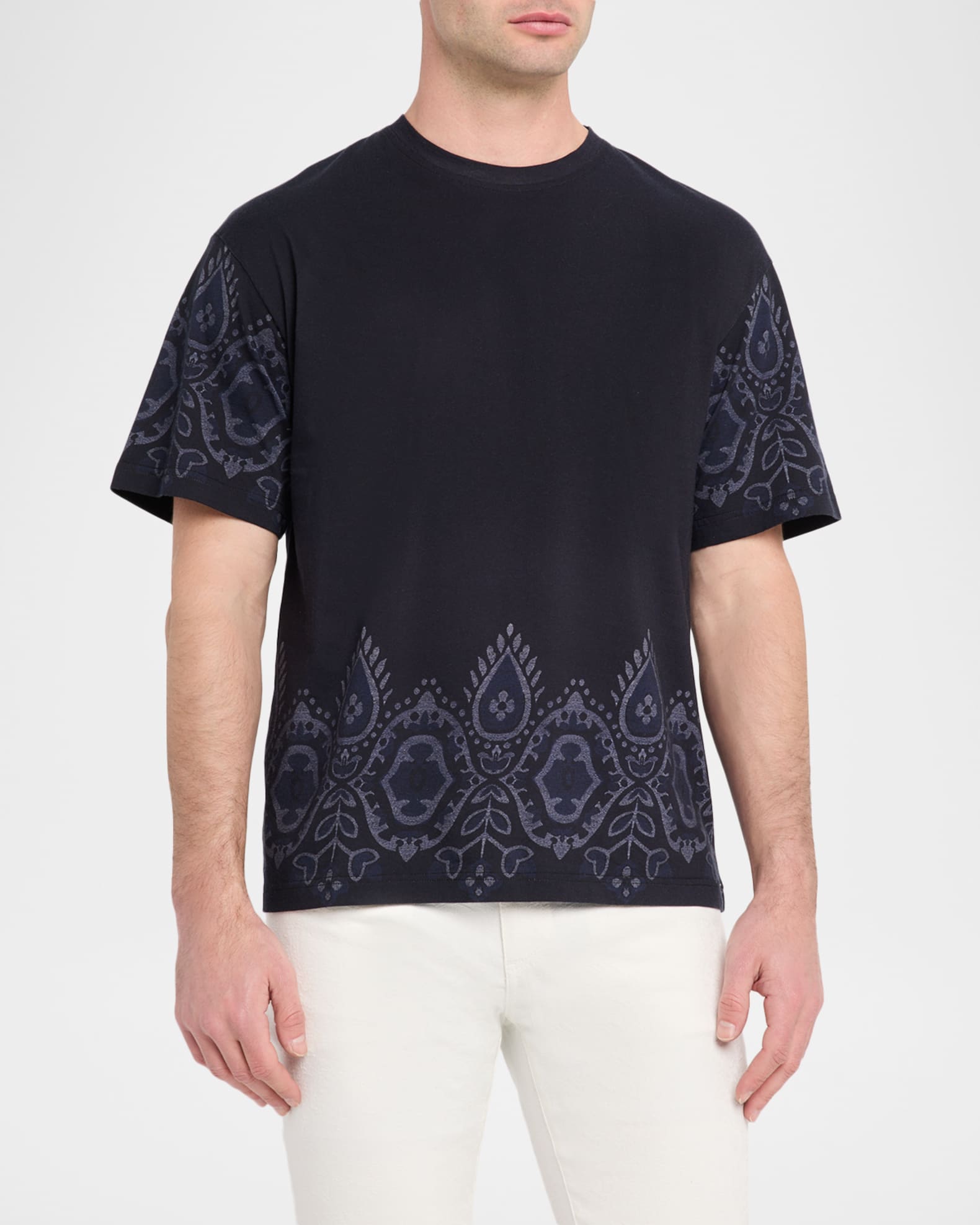 Etro Men's Paisley-Print Roma-Fit Cotton T-Shirt | Neiman Marcus