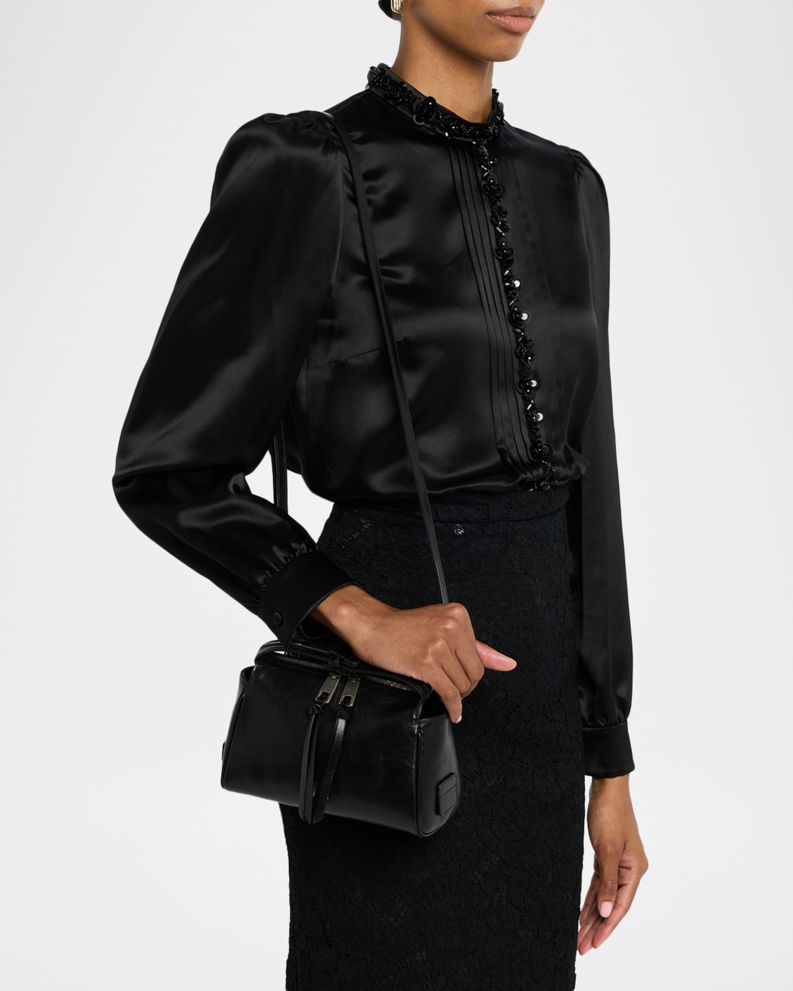 Dolce&Gabbana Zip-Top Leather Top-Handle Bag | Neiman Marcus