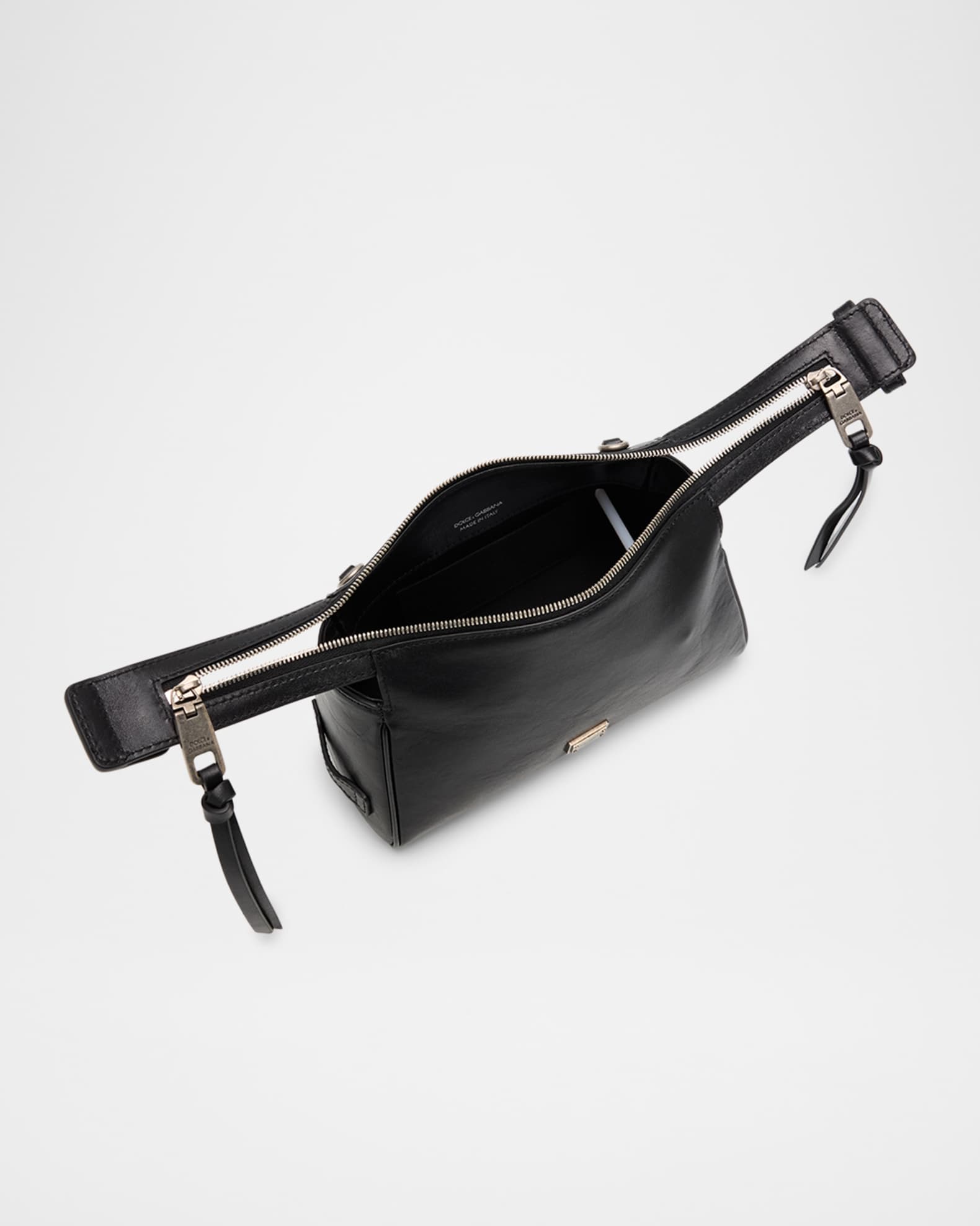 D&G DOLCE&GABBANA レザーショルダーバッグ Dolce&Gabbana Zip-Top Leather Top-Handle Bag | Neiman Marcus