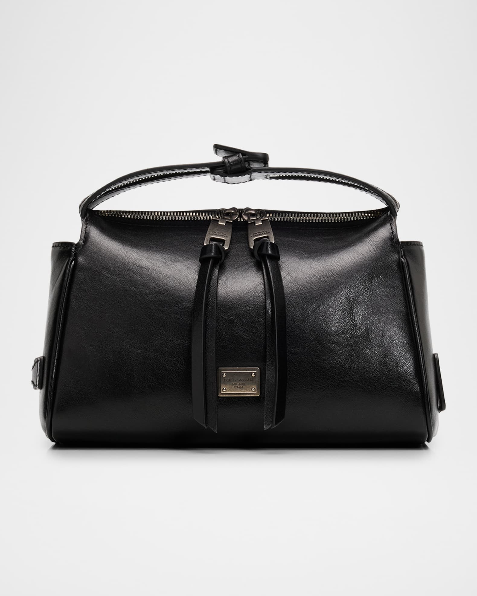 Dolce&Gabbana Zip-Top Leather Top-Handle Bag | Neiman Marcus