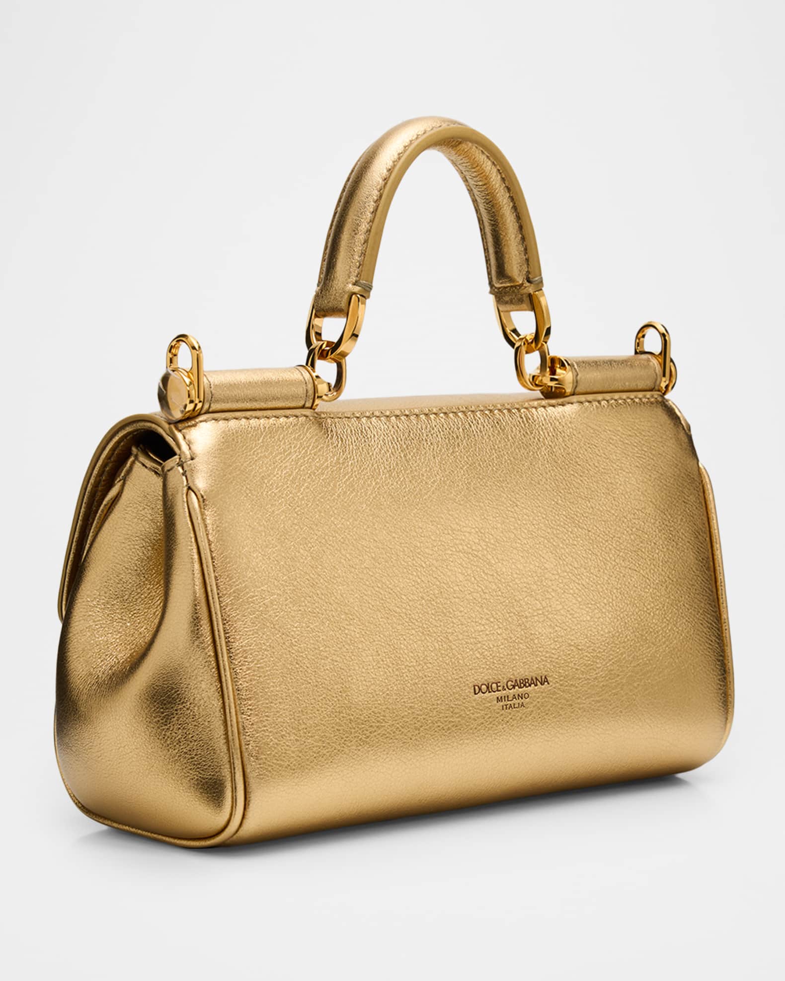 Dolce&Gabbana My Sicily Laminated Leather Top-Handle Bag | Neiman